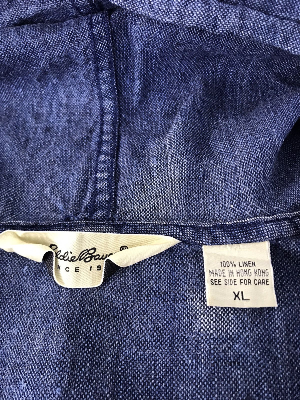 Eddie Bauer Eddie Bauer Indigo Denim Hoodies Pull Over Style Jacket Size US XL / EU 56 / 4 - 4 Thumbnail