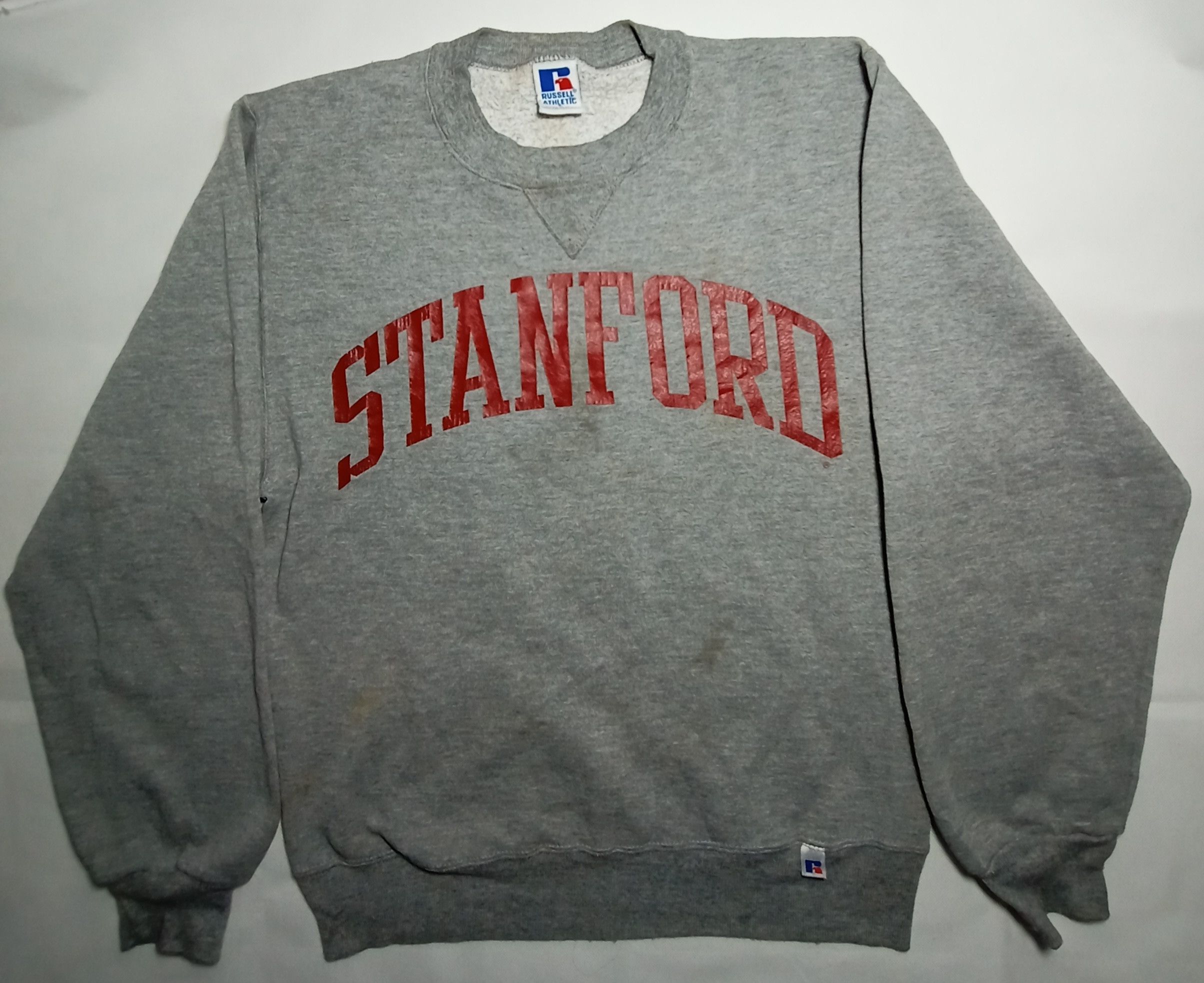 Rare Russell Athletic Sweaters Stanford Logo Grey