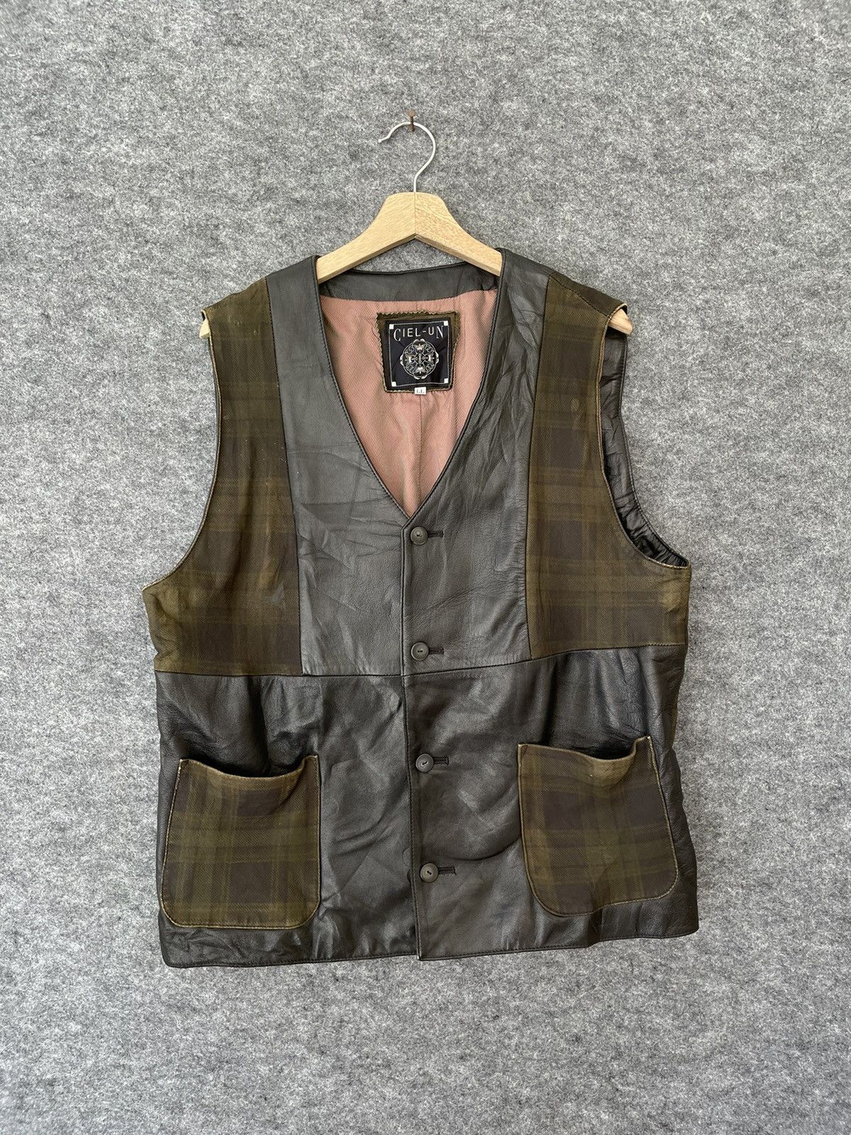 Japanese Brand × Vintage VINTAGE CIEL UN HYBRID LEATHER VEST Size US L / EU 52-54 / 3 - 1 Thumbnail