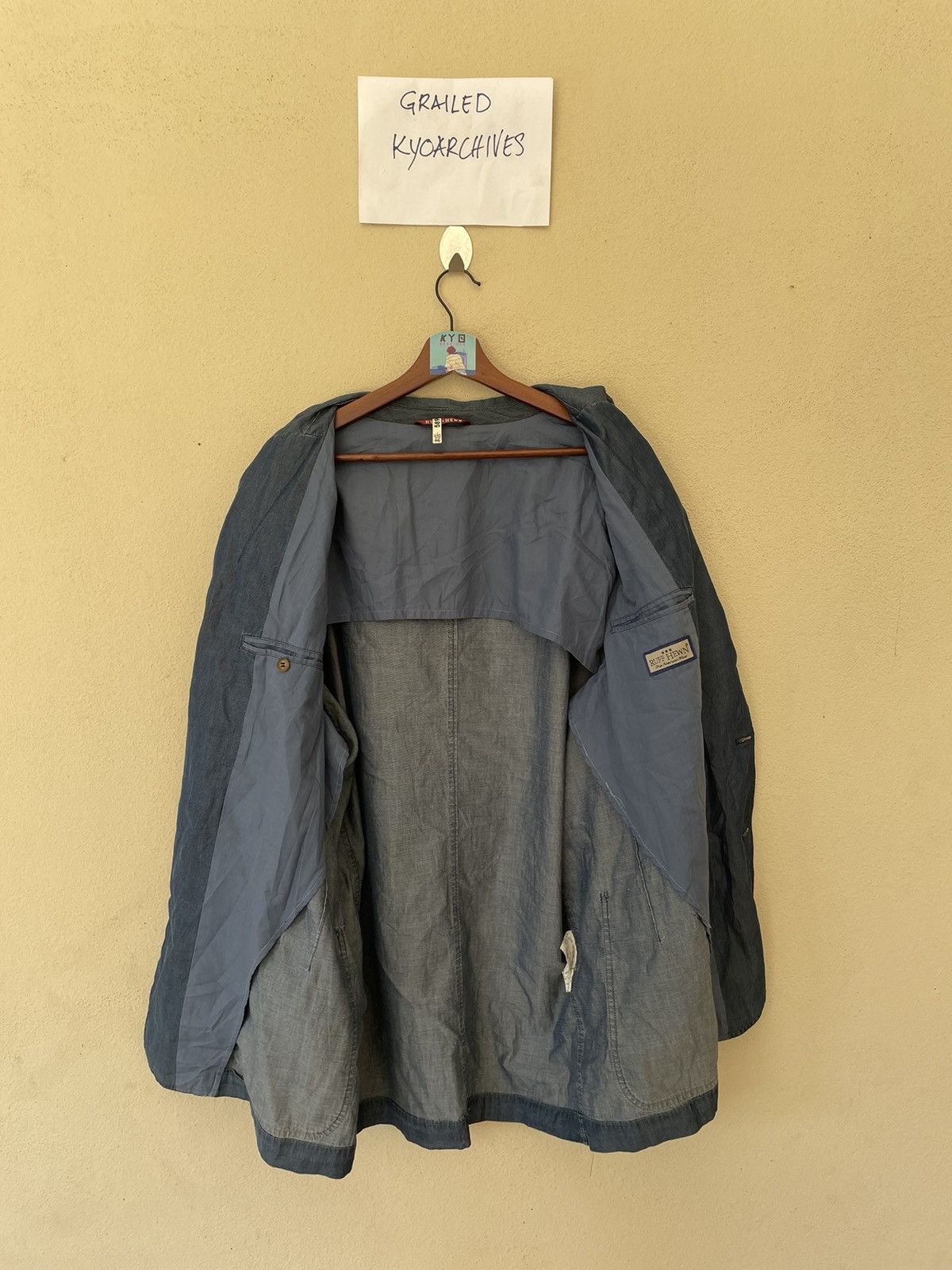 Japanese Brand × Vintage VINTAGE RUFF HEWN SEASONED DENIM JACKET/BLAZER 3L Size US XXL / EU 58 / 5 - 7 Thumbnail