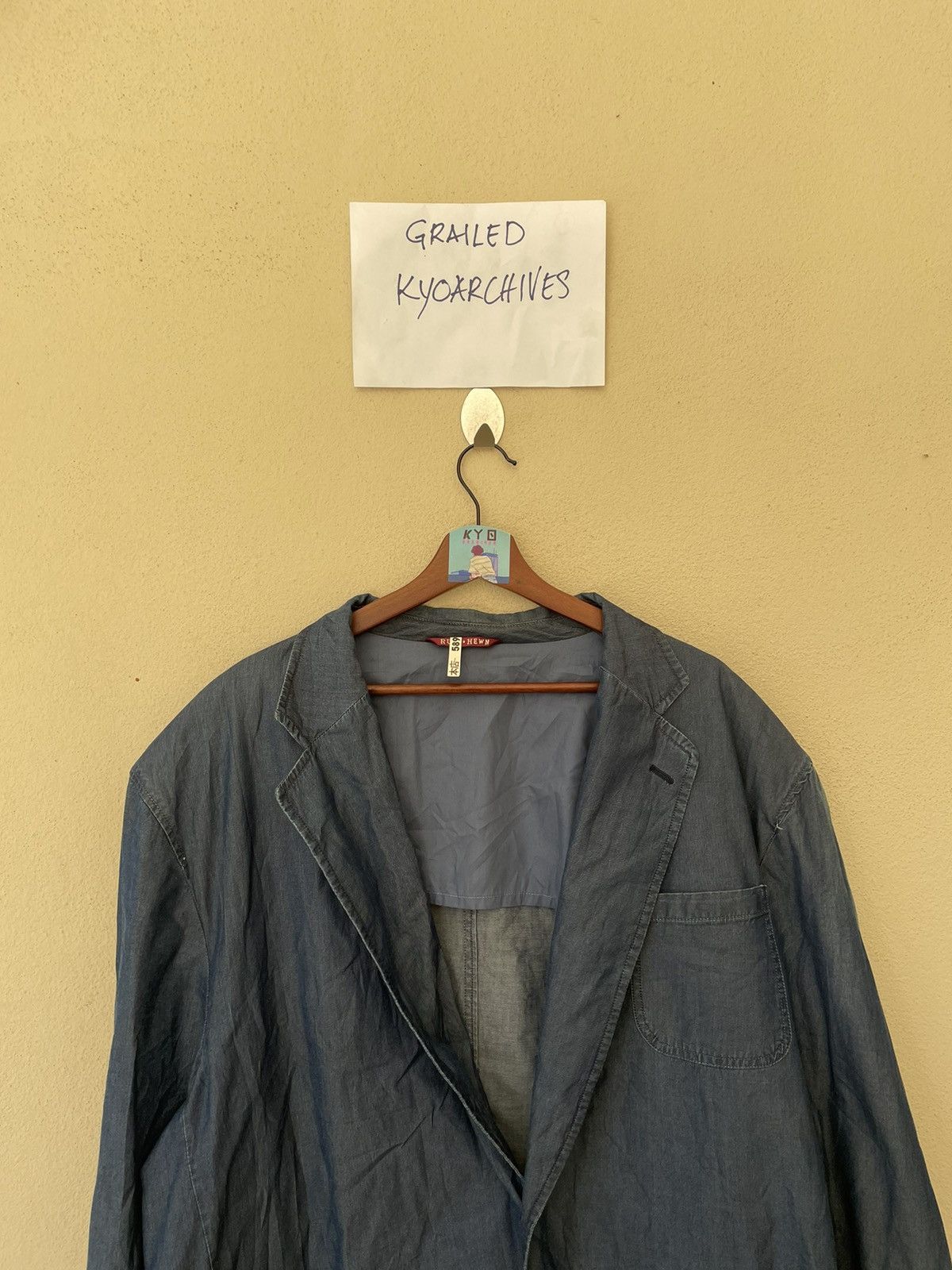 Japanese Brand × Vintage VINTAGE RUFF HEWN SEASONED DENIM JACKET/BLAZER 3L Size US XXL / EU 58 / 5 - 3 Thumbnail