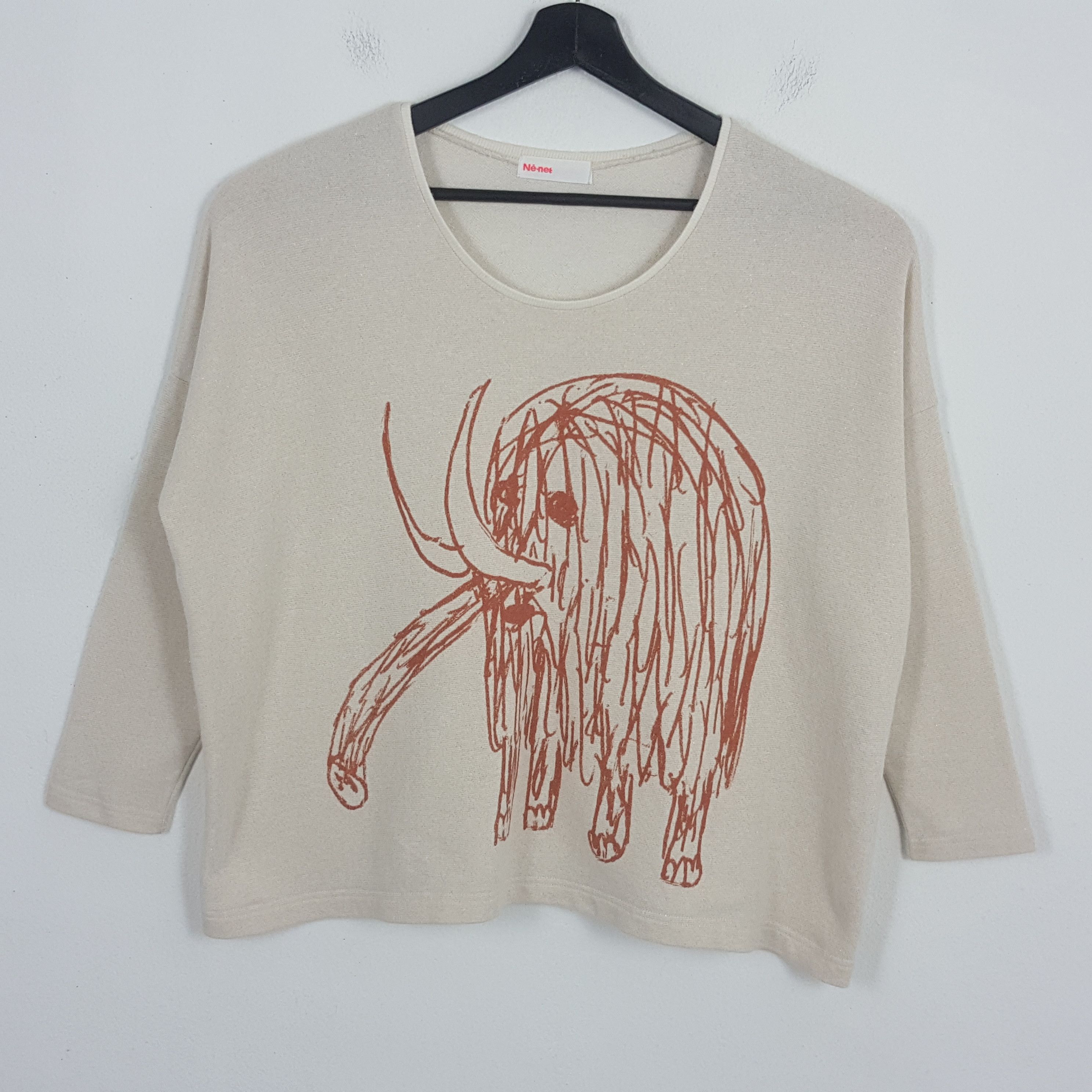 Issey Miyake × Japanese Brand × Ne-Net NE NET Issey Miyake Japanese Designer Sweatshirt T-Shirt Size XXL / US 16-18 / IT 52-54 - 1 Thumbnail