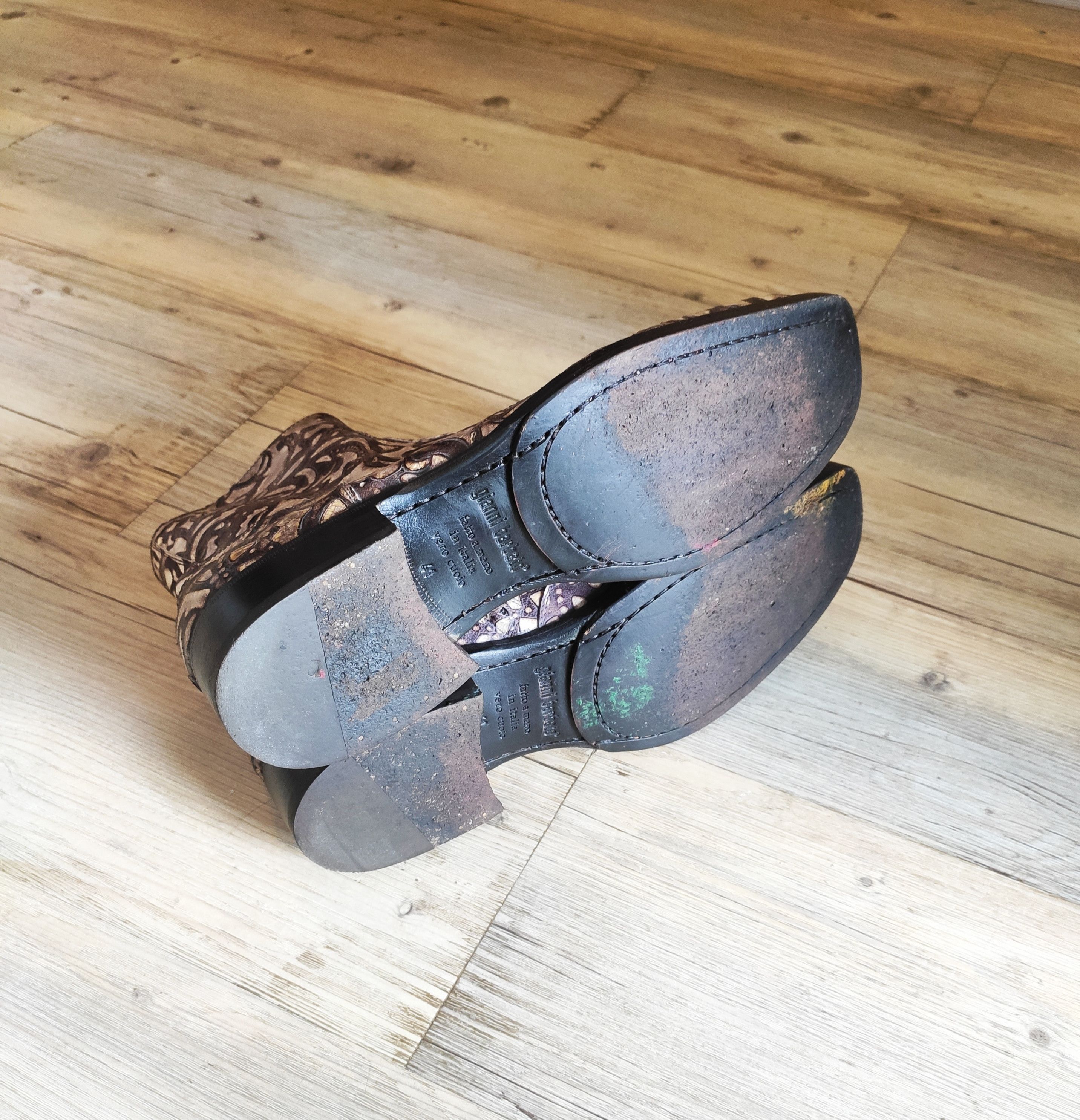 Gianni Barbato Woodburning leather boots.Like Saint Laurent or Celine Size US 8 / EU 41 - 6 Thumbnail