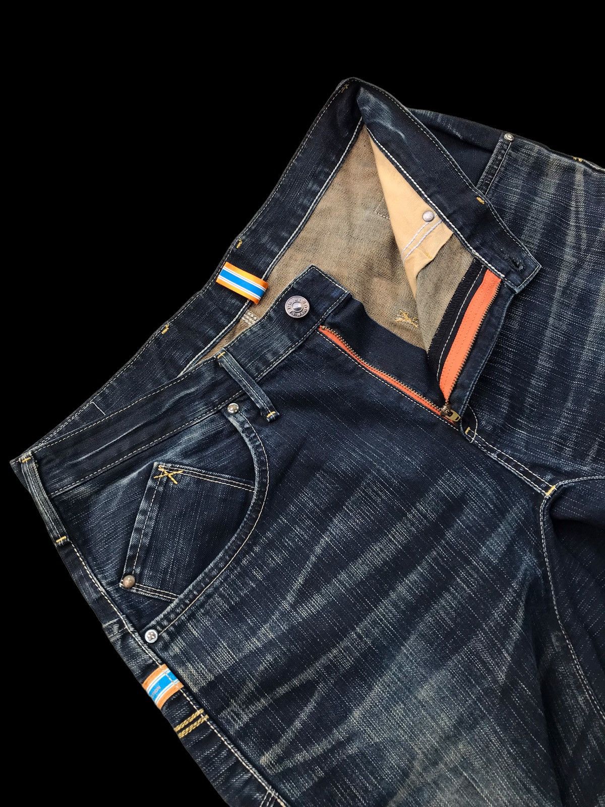 Hysteric Glamour × If Six Was Nine DISTRESSED💥Edwin XV Buckle Back Twisted Indigo Denim Jeans Size US 34 / EU 50 - 11 Thumbnail