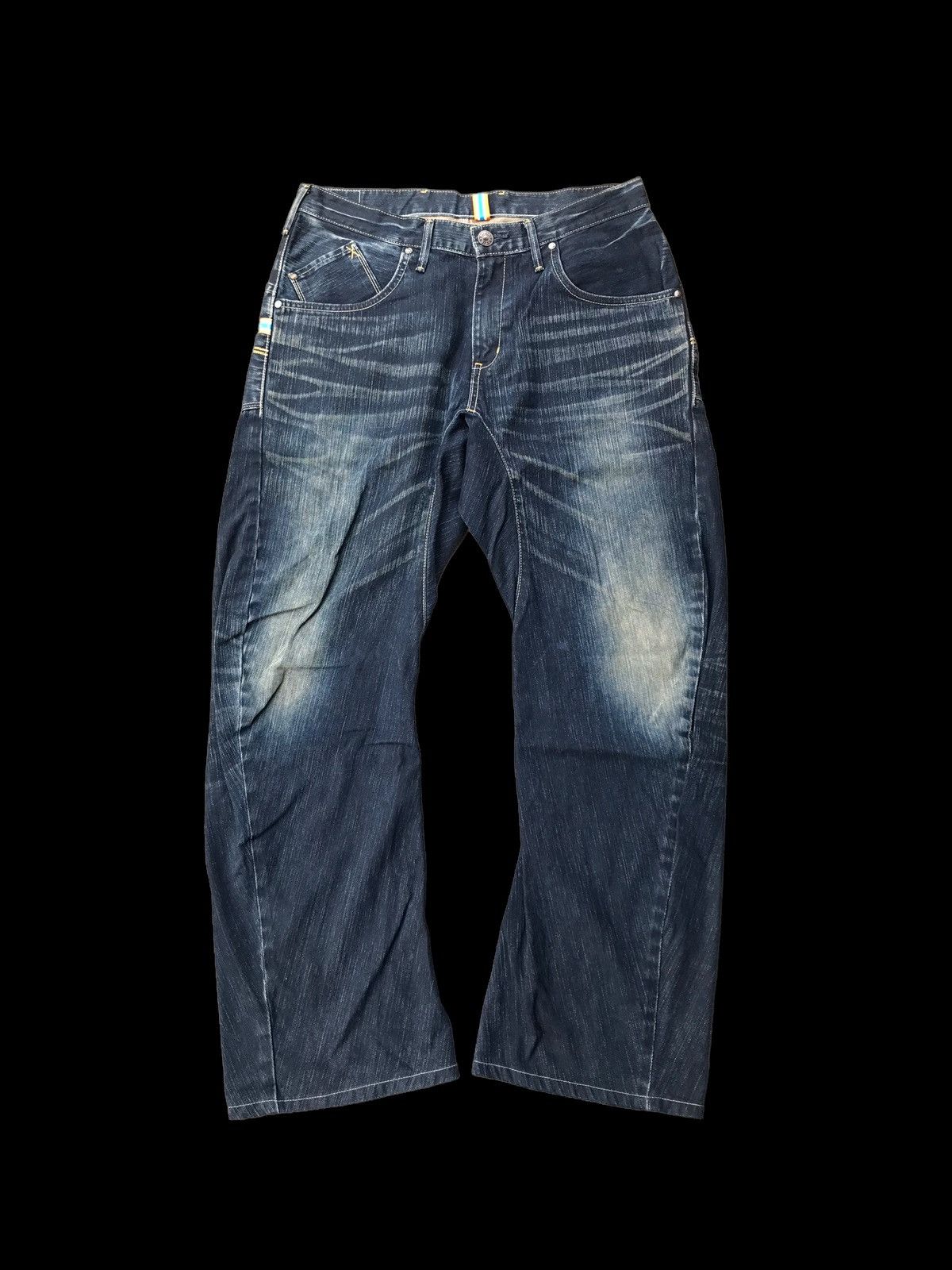 Hysteric Glamour × If Six Was Nine DISTRESSED💥Edwin XV Buckle Back Twisted Indigo Denim Jeans Size US 34 / EU 50 - 2 Thumbnail