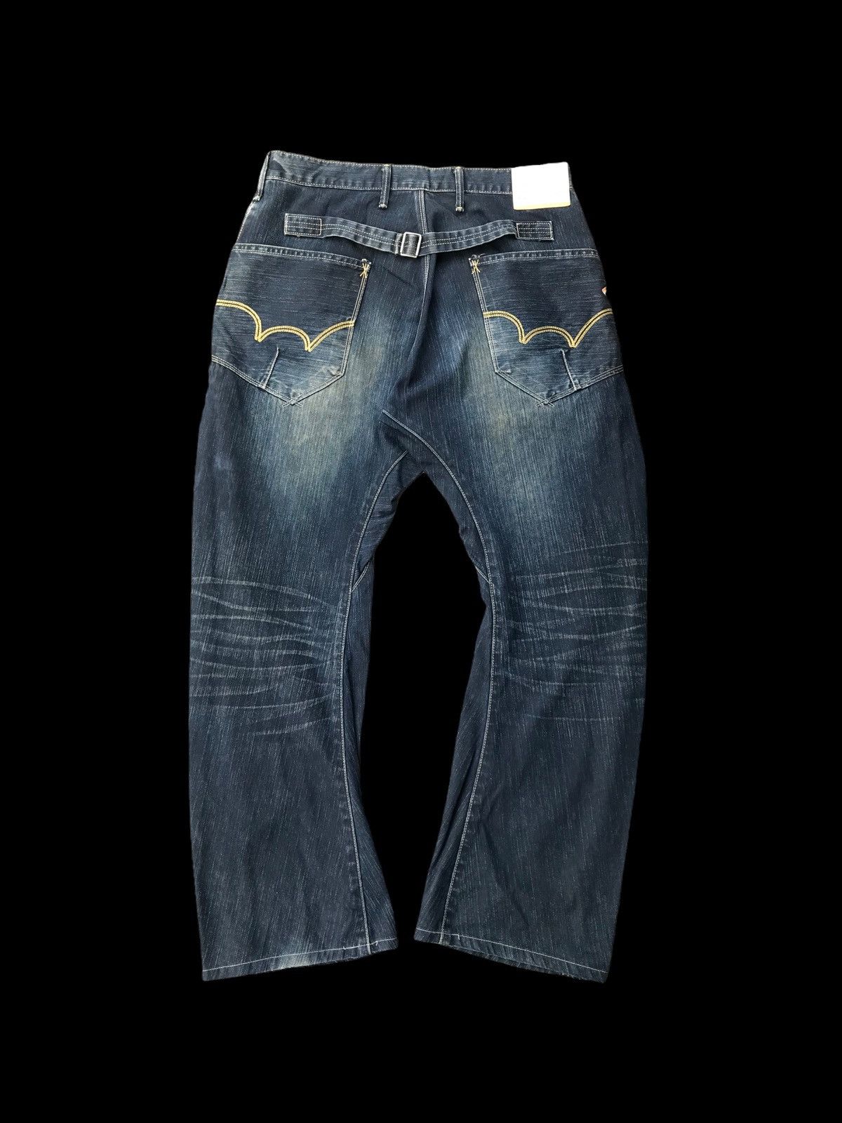 Hysteric Glamour × If Six Was Nine DISTRESSED💥Edwin XV Buckle Back Twisted Indigo Denim Jeans Size US 34 / EU 50 - 5 Thumbnail