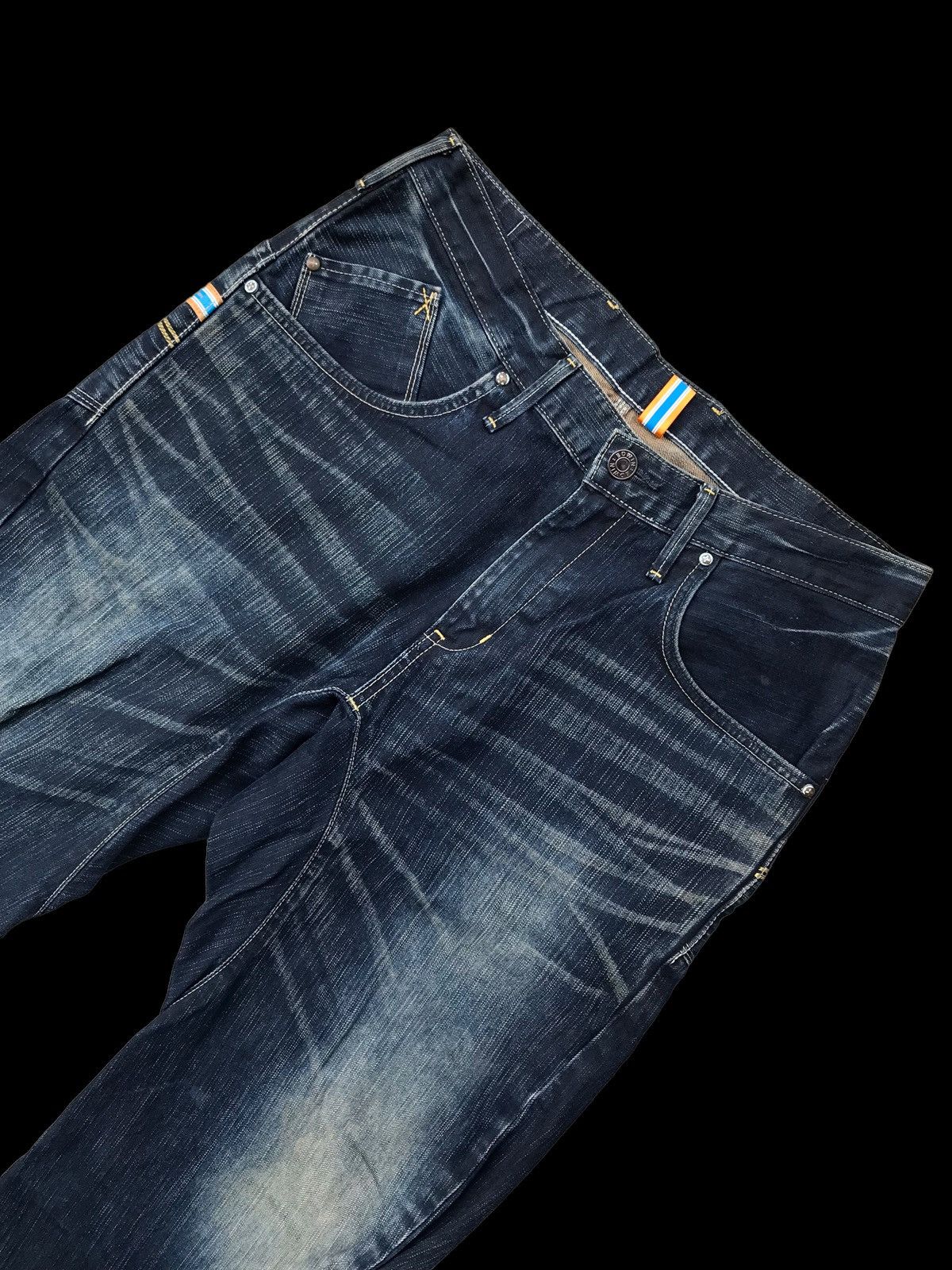 Hysteric Glamour × If Six Was Nine DISTRESSED💥Edwin XV Buckle Back Twisted Indigo Denim Jeans Size US 34 / EU 50 - 3 Thumbnail