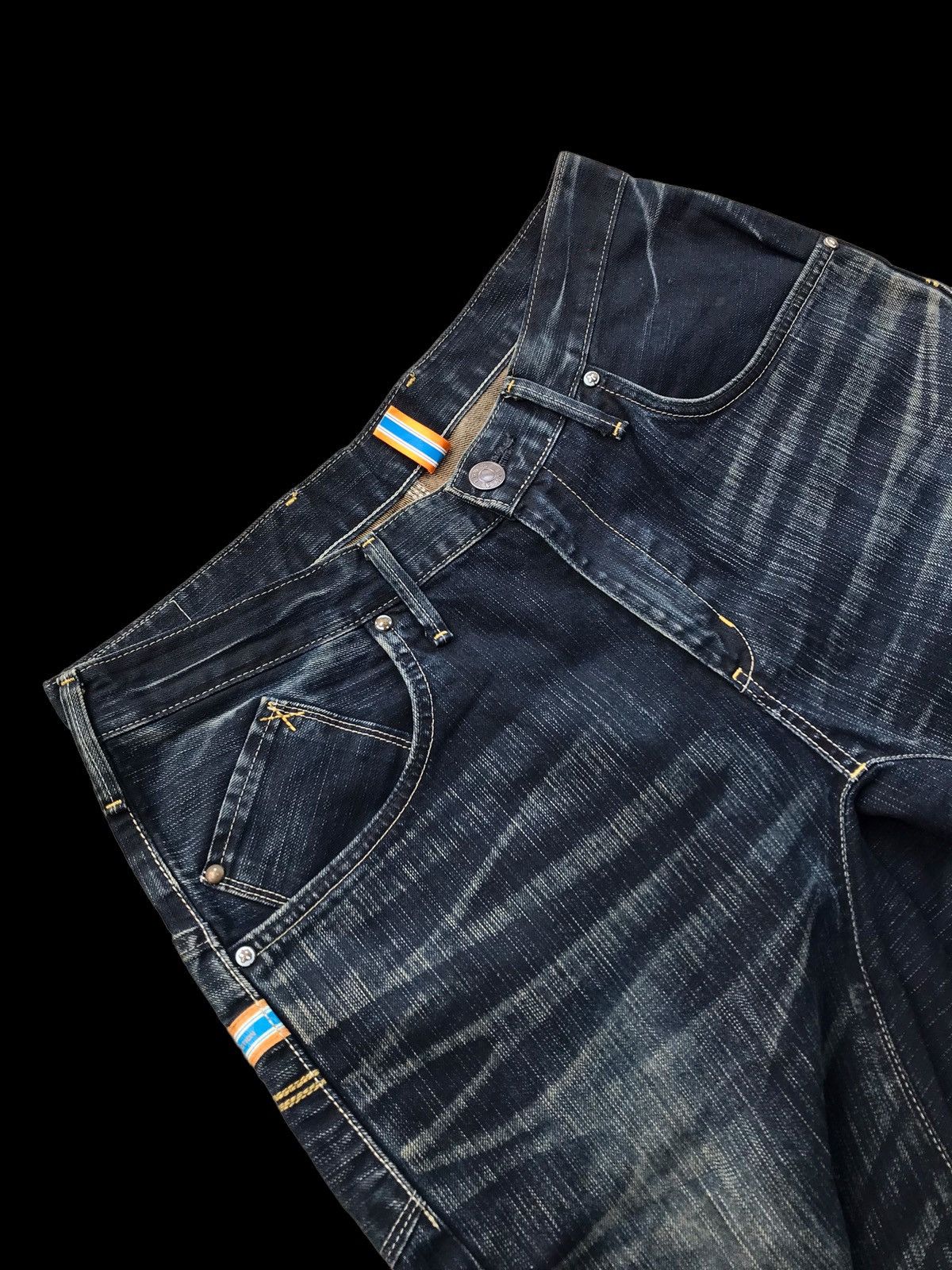 Hysteric Glamour × If Six Was Nine DISTRESSED💥Edwin XV Buckle Back Twisted Indigo Denim Jeans Size US 34 / EU 50 - 10 Thumbnail