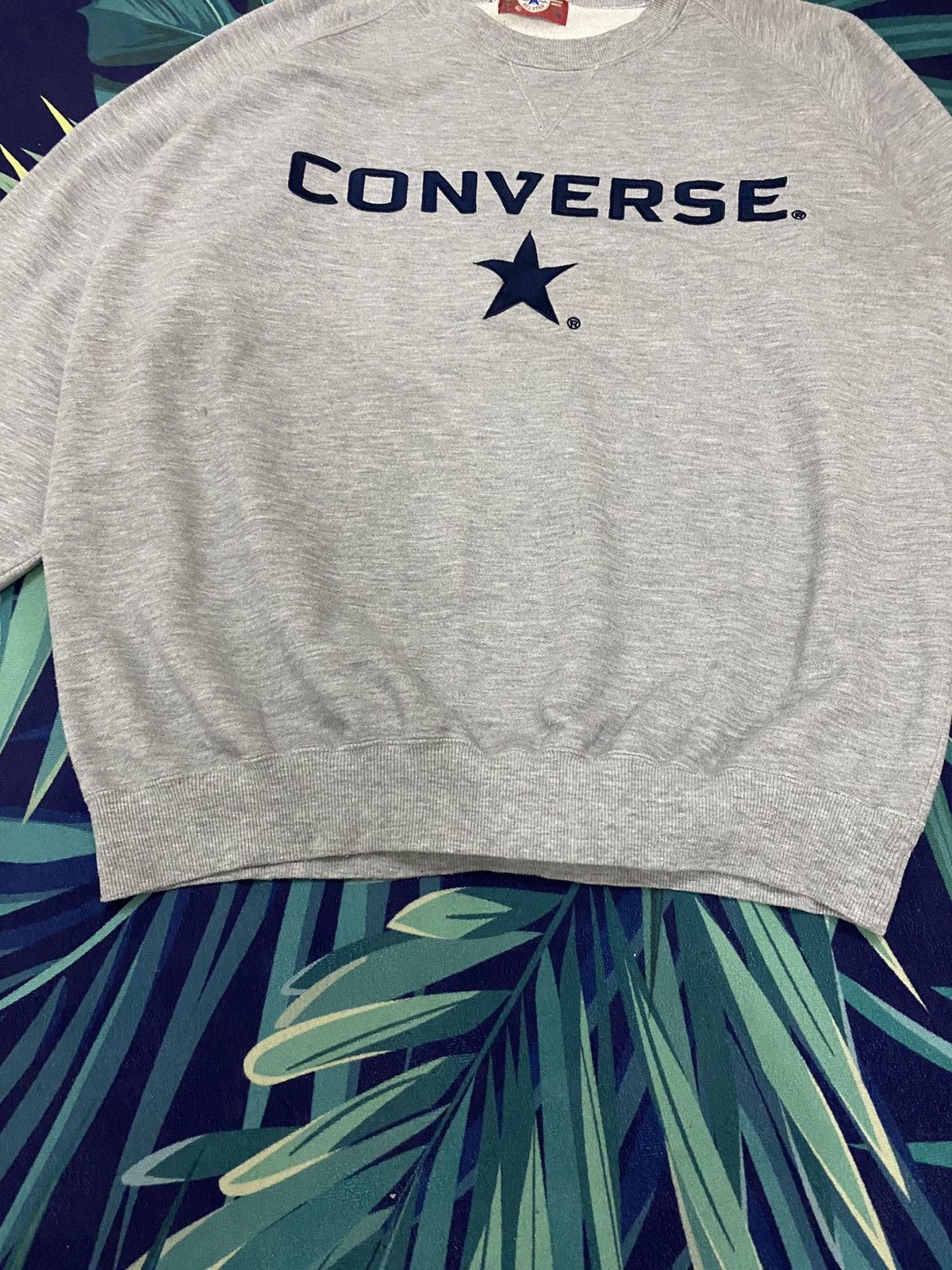 Converse × Vintage GK104 VINTAGE CONVERSE SWEATER EMBROIDED BIG LOGO Size US XL / EU 56 / 4 - 3 Thumbnail
