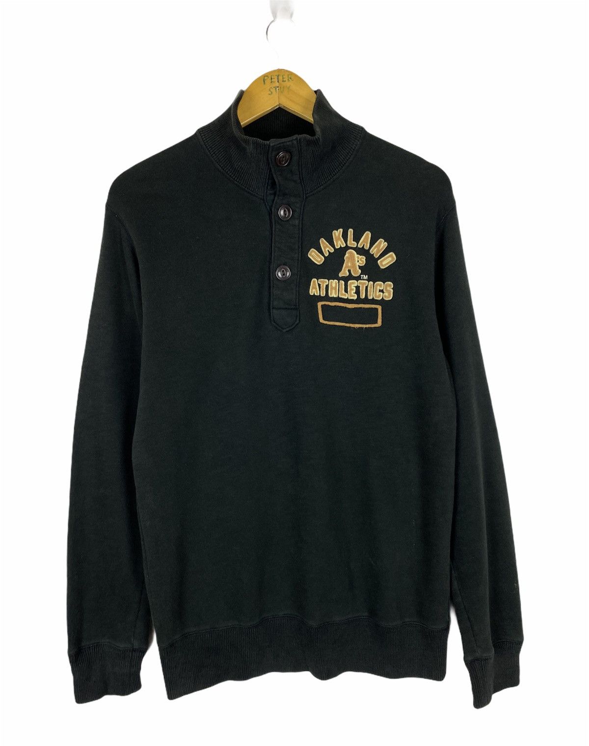 image of Oakland Athletic X Mlb Sweatshirt- Medium Size in Black, Men's