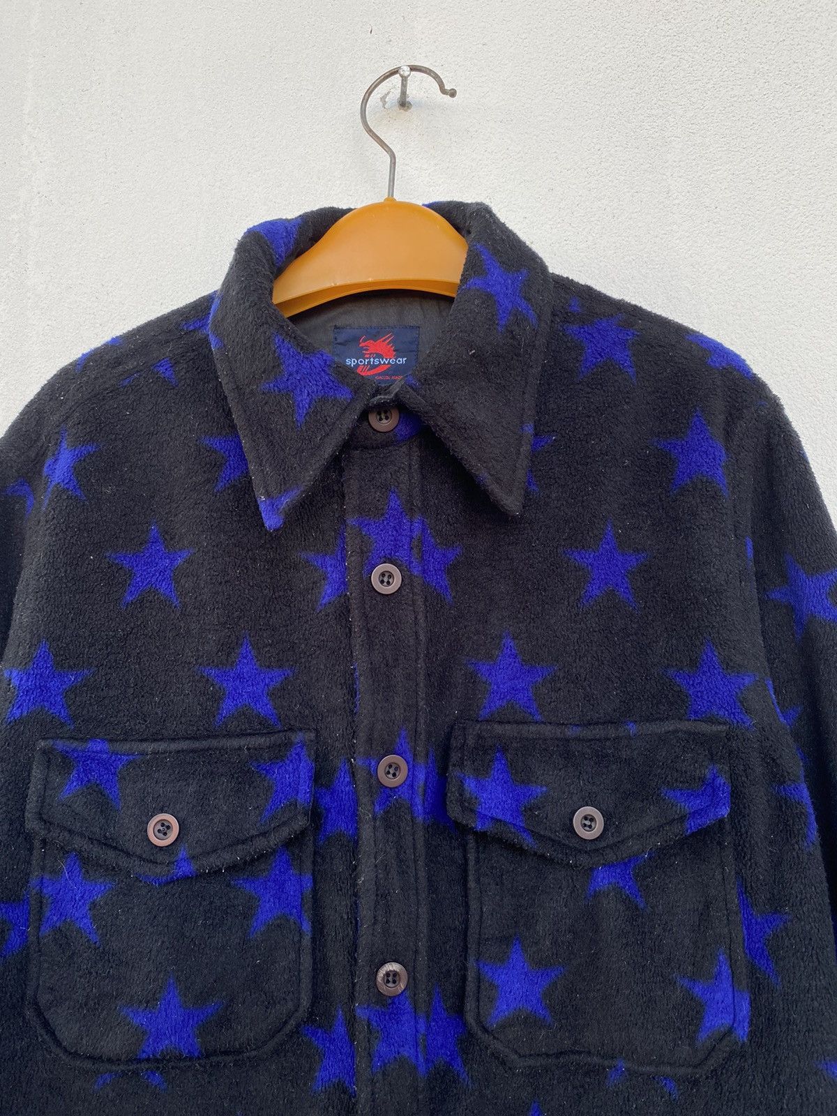 Japanese Brand PRINTED STAR FLEECE JACKET NICE DESIGN Size US L / EU 52-54 / 3 - 4 Thumbnail