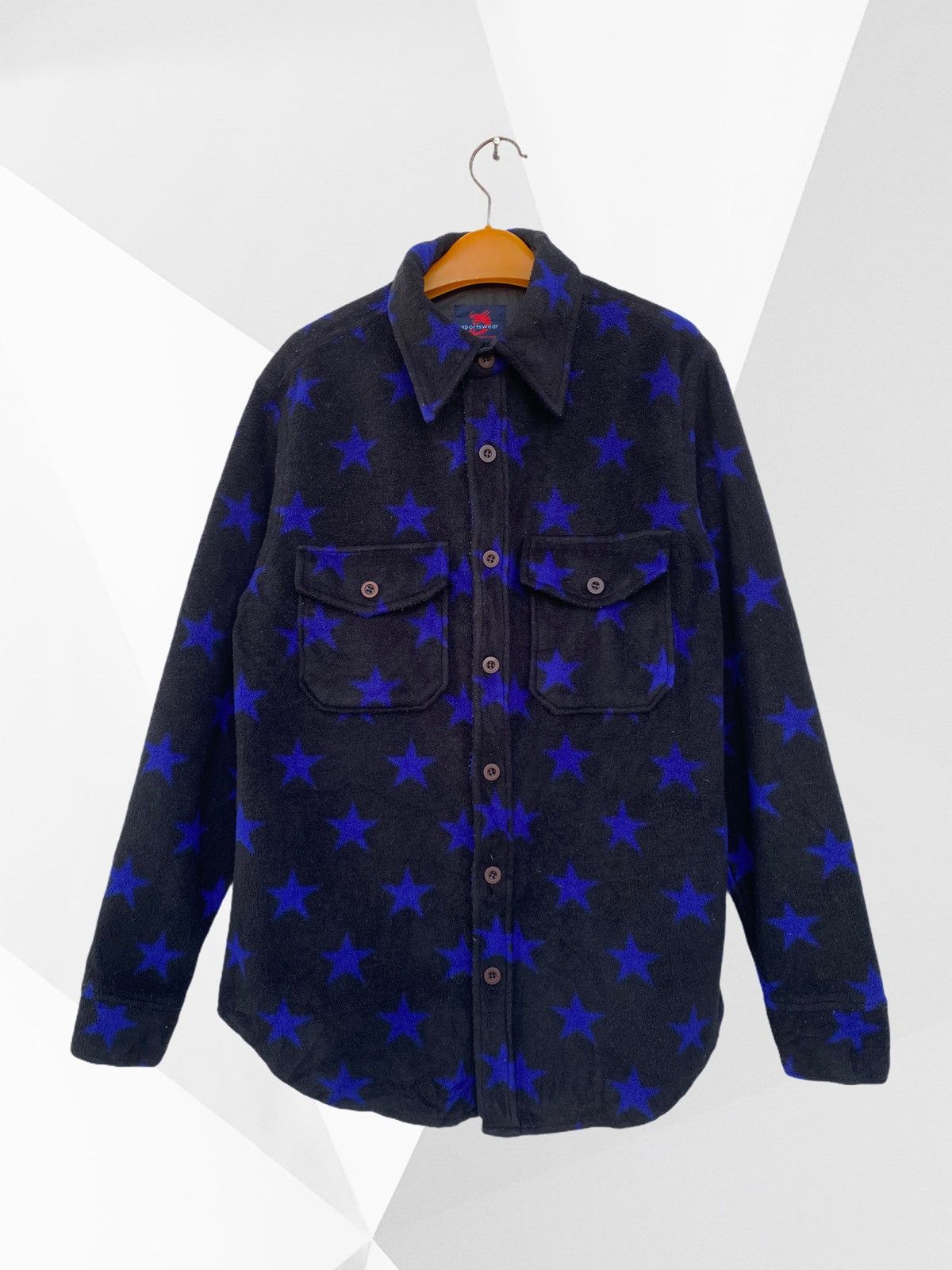Japanese Brand PRINTED STAR FLEECE JACKET NICE DESIGN Size US L / EU 52-54 / 3 - 1 Thumbnail