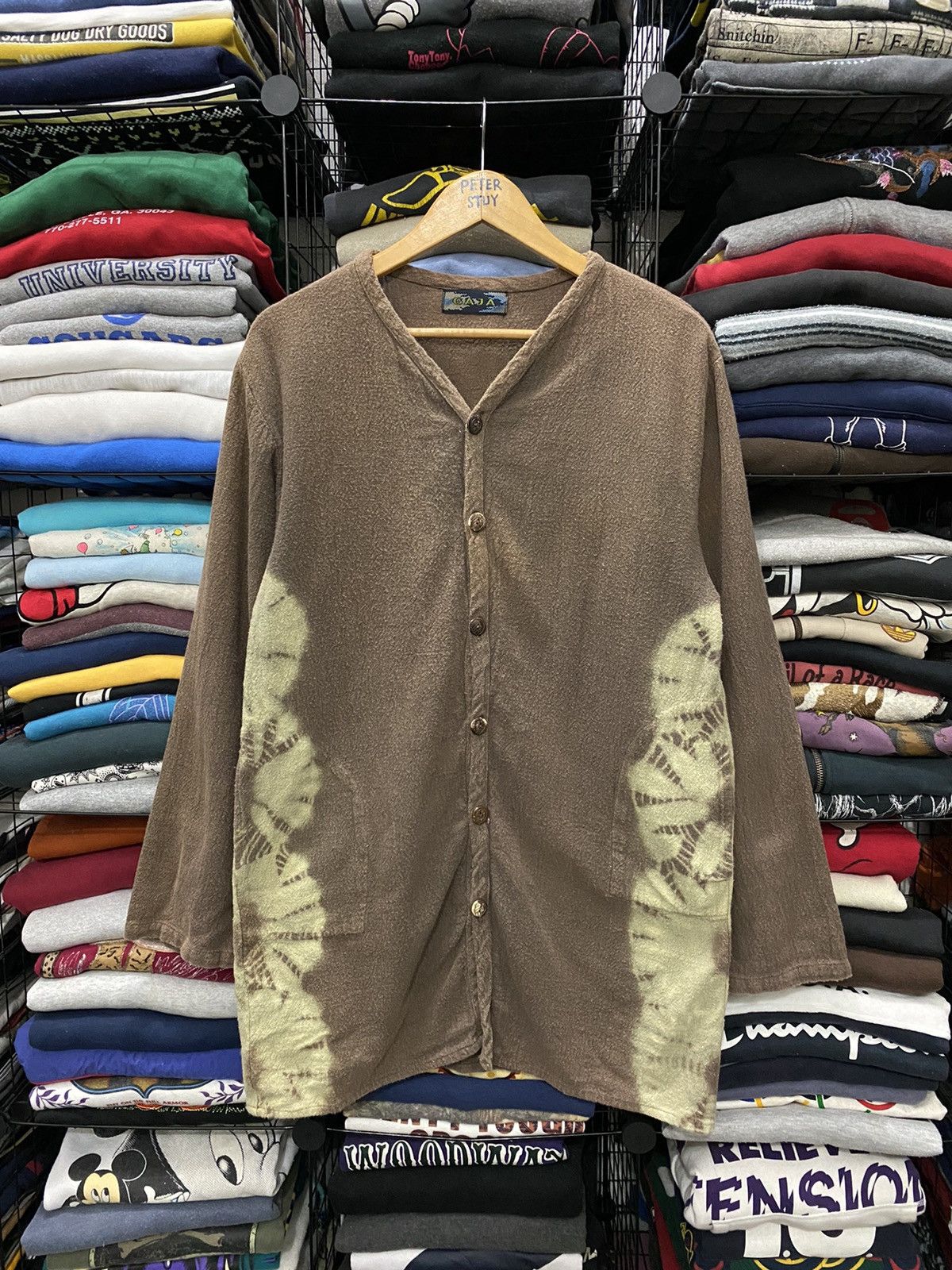 image of Vintage Gaja Button Jacket Nice Design in Brown, Men's (Size Large)