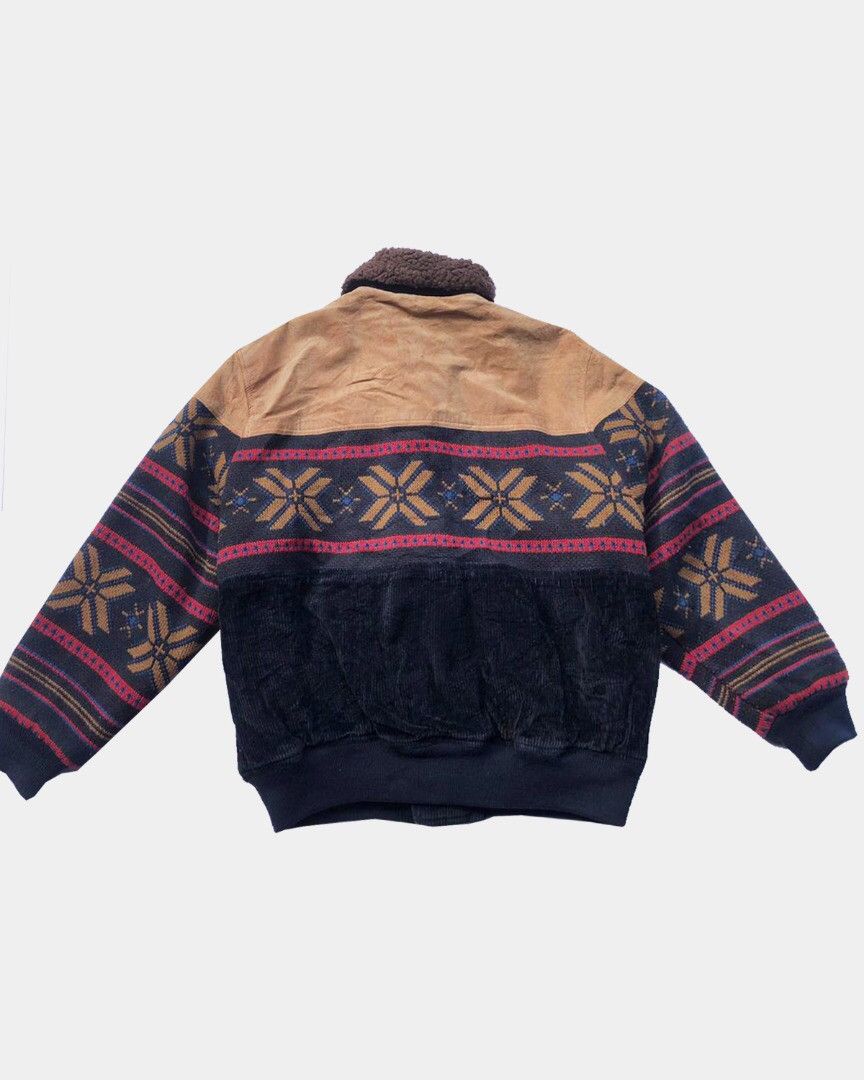 Leather × Vintage ❌DELETE TODAY🚀 HYBRID Bomber Wool Navajo Suede + Corduroy M Size US M / EU 48-50 / 2 - 2 Thumbnail
