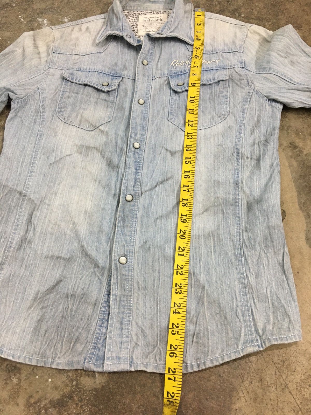 If Six Was Nine × In The Attic × The Rolling Stones The Rolling Stones In The Attic Denim Shirt Embroidered Size US S / EU 44-46 / 1 - 23 Thumbnail