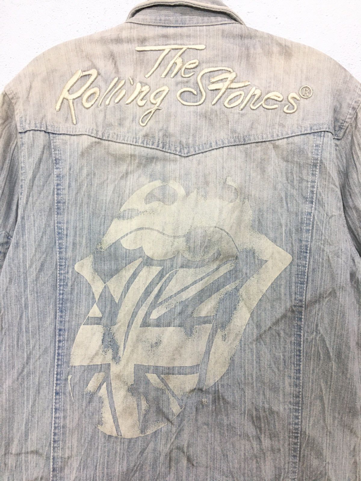 If Six Was Nine × In The Attic × The Rolling Stones The Rolling Stones In The Attic Denim Shirt Embroidered Size US S / EU 44-46 / 1 - 1 Thumbnail