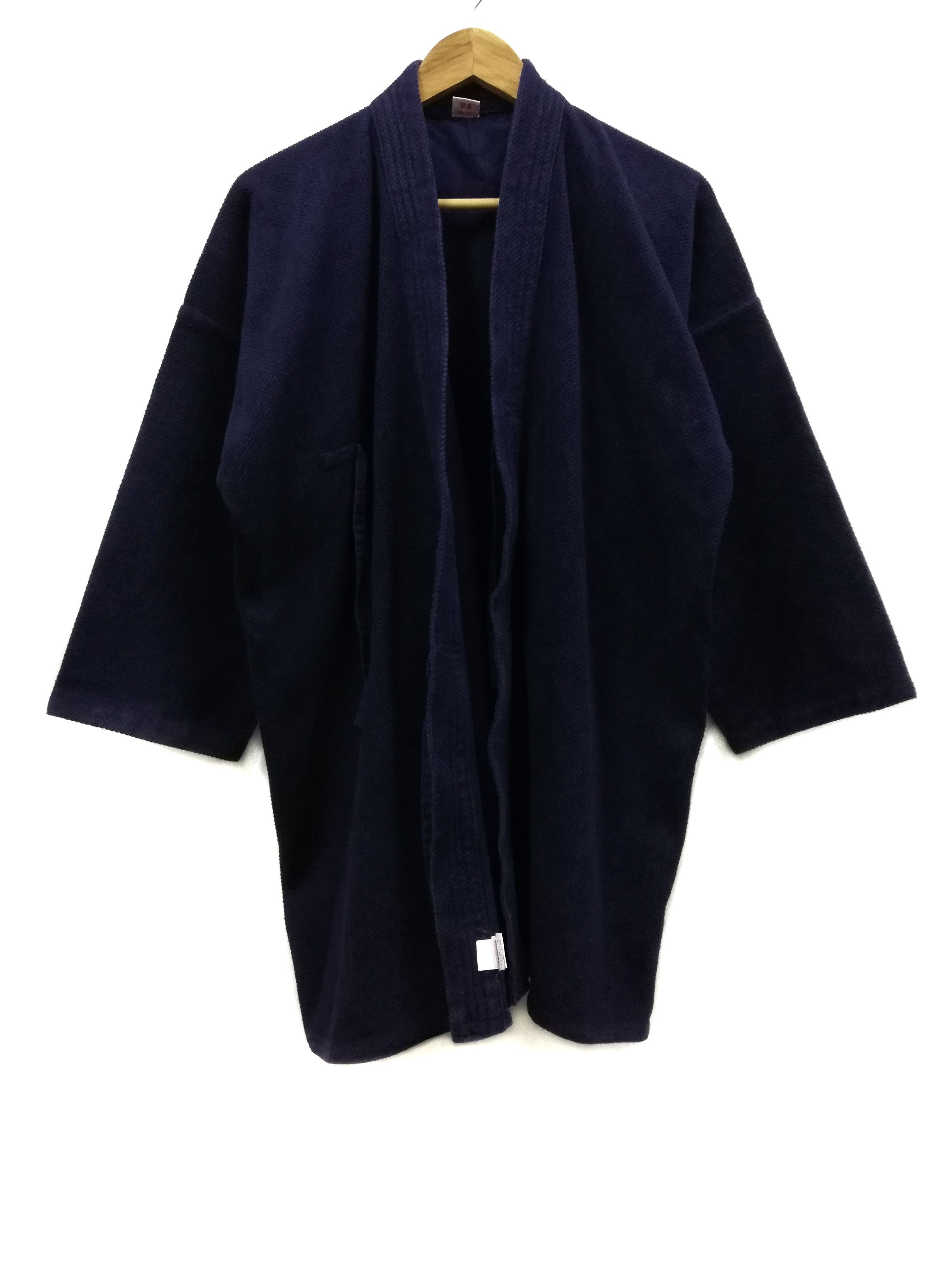 Indigo × Japanese Brand 🔥Indigo Sashiko Thick Cotton Kendo Jacket Sanjuro Style🔥 Size US L / EU 52-54 / 3 - 9 Thumbnail