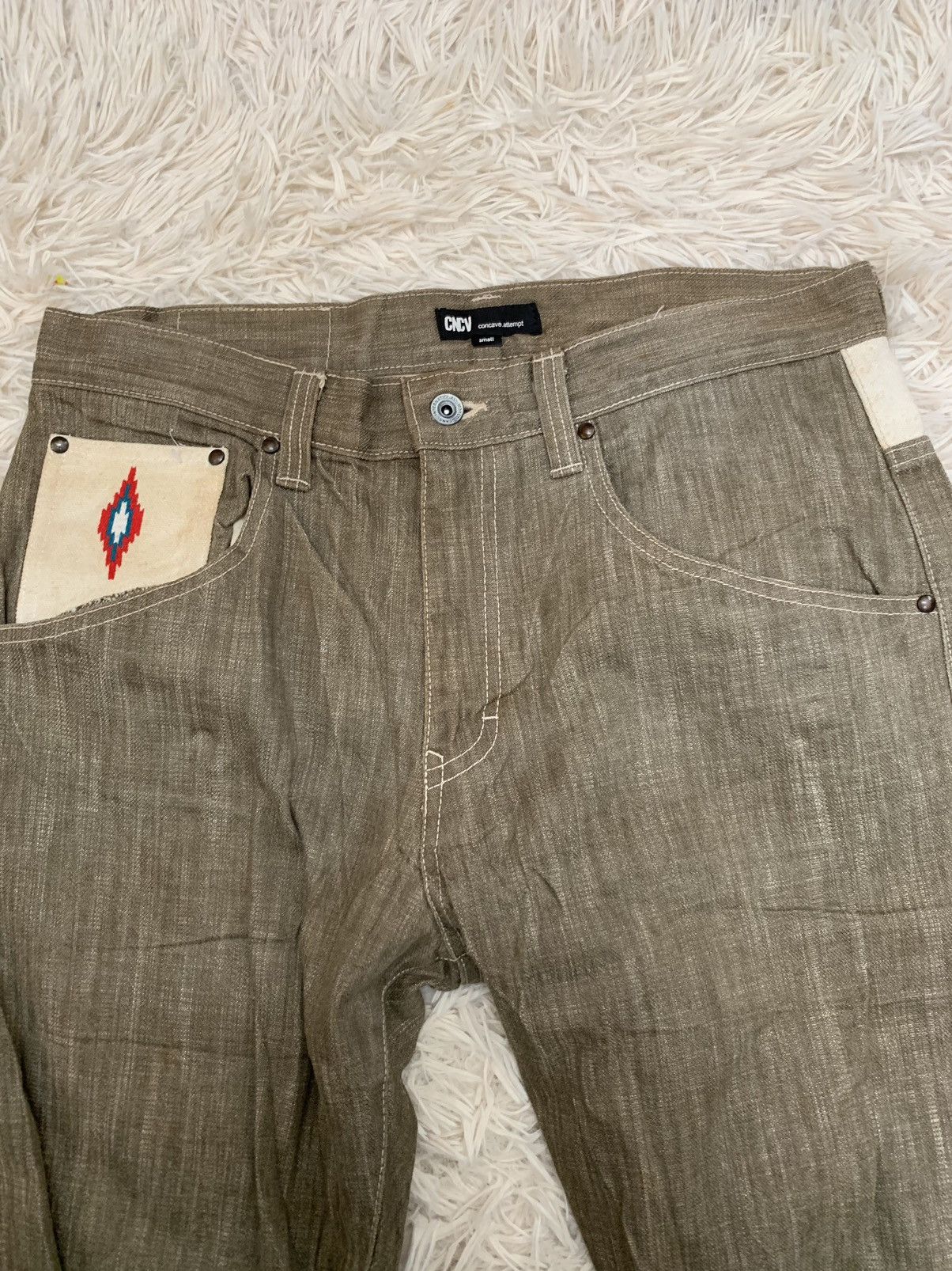Japanese Brand × Vintage Size 34: CNCV Concave Attempt native tribe design jeans Size US 34 / EU 50 - 6 Thumbnail