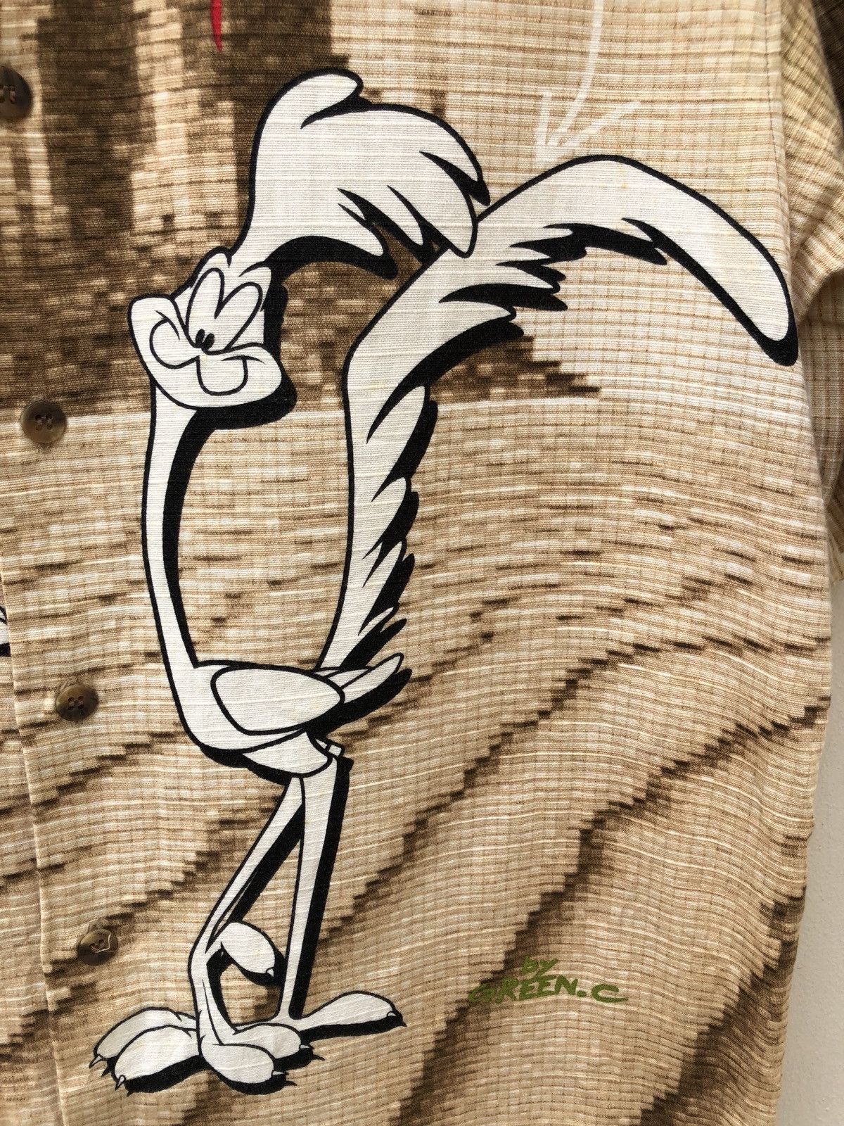 Vintage 2001 Greenclubs X Warner Bros Roadrunner Coyote Shirt Size US L / EU 52-54 / 3 - 6 Thumbnail