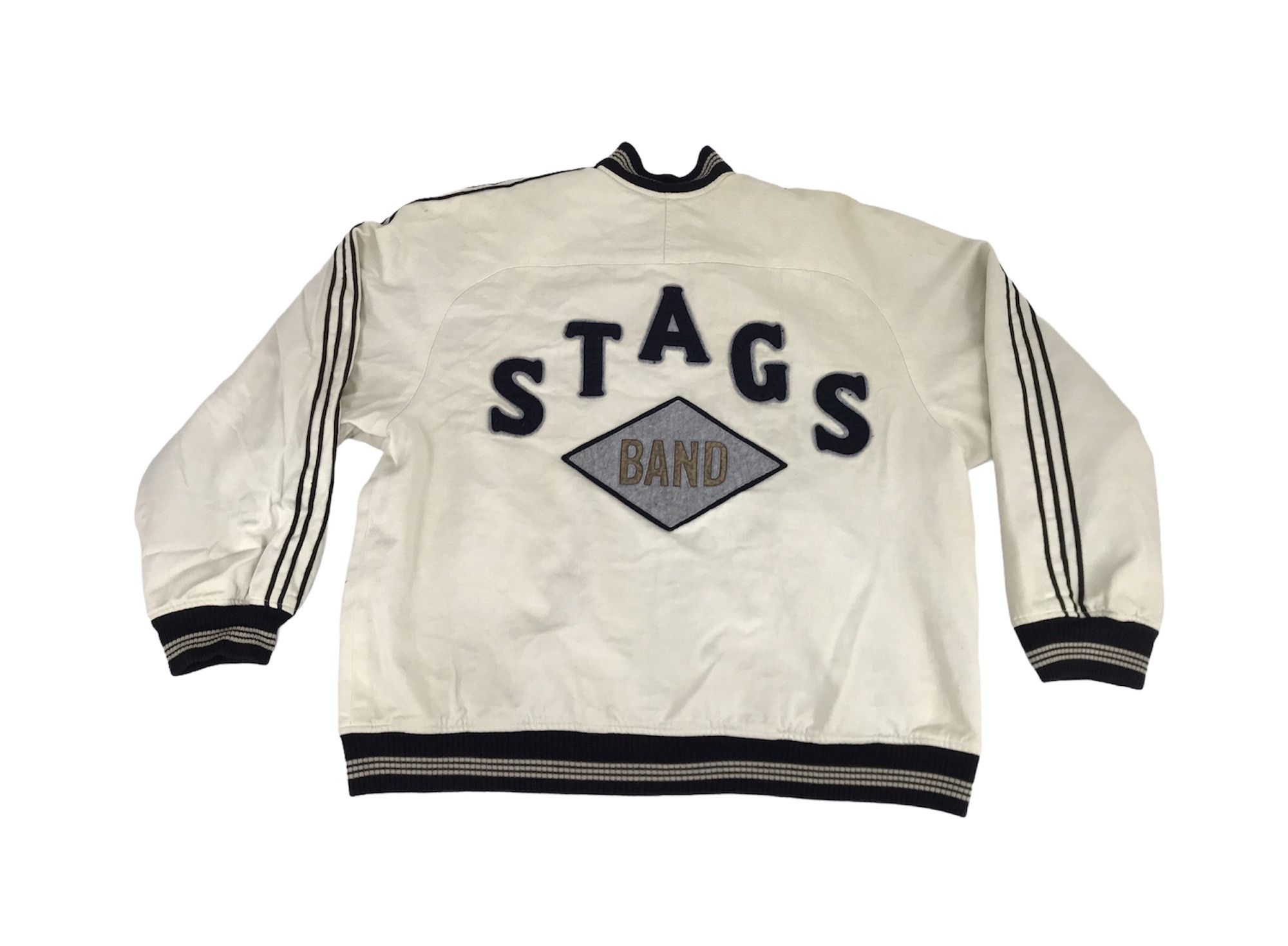 Japanese Brand Vintage Blue on Pink Stags Band Varsity Bomber Jacket Size L / US 10 / IT 46 - 1 Thumbnail