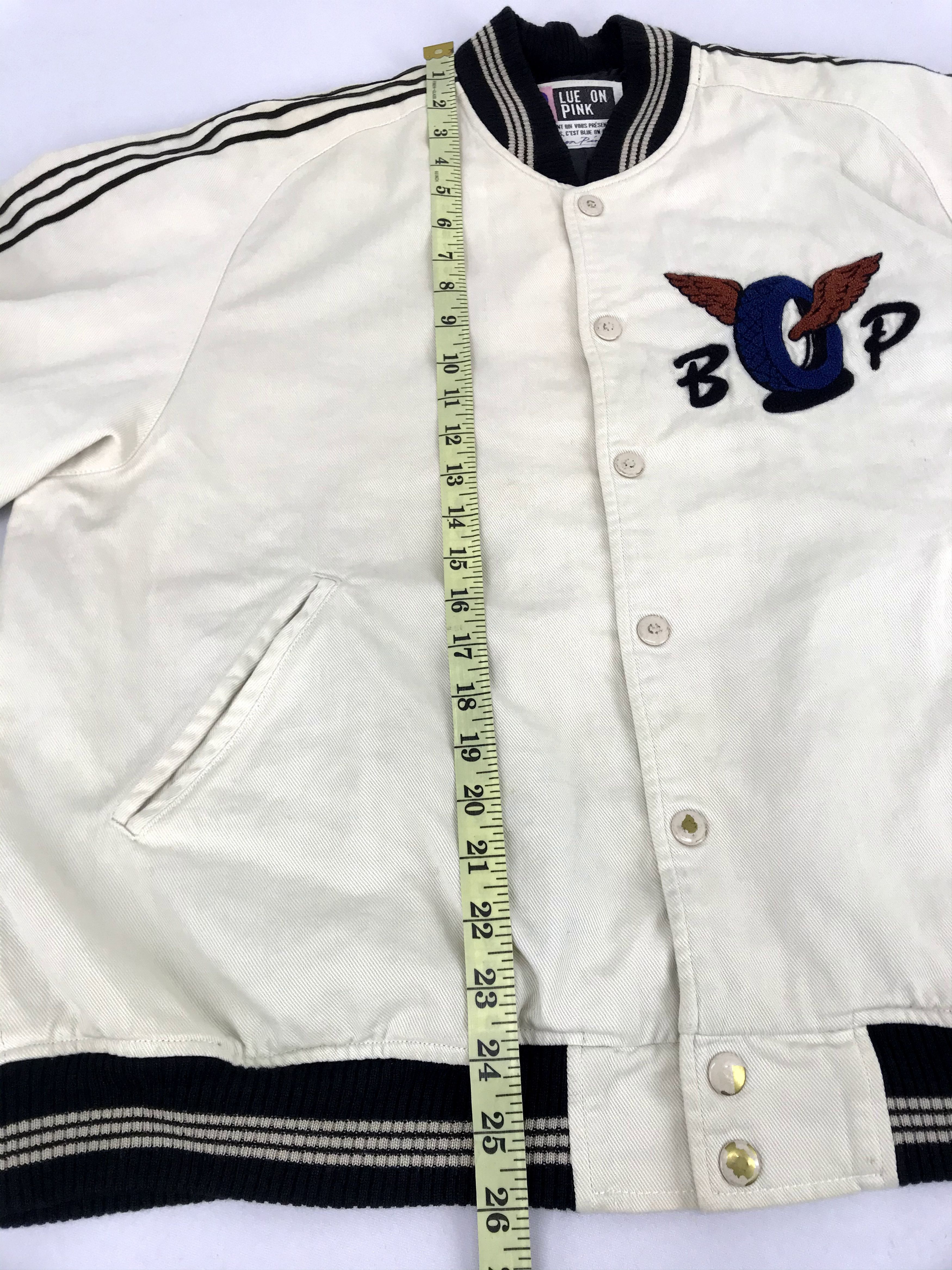 Japanese Brand Vintage Blue on Pink Stags Band Varsity Bomber Jacket Size L / US 10 / IT 46 - 10 Thumbnail