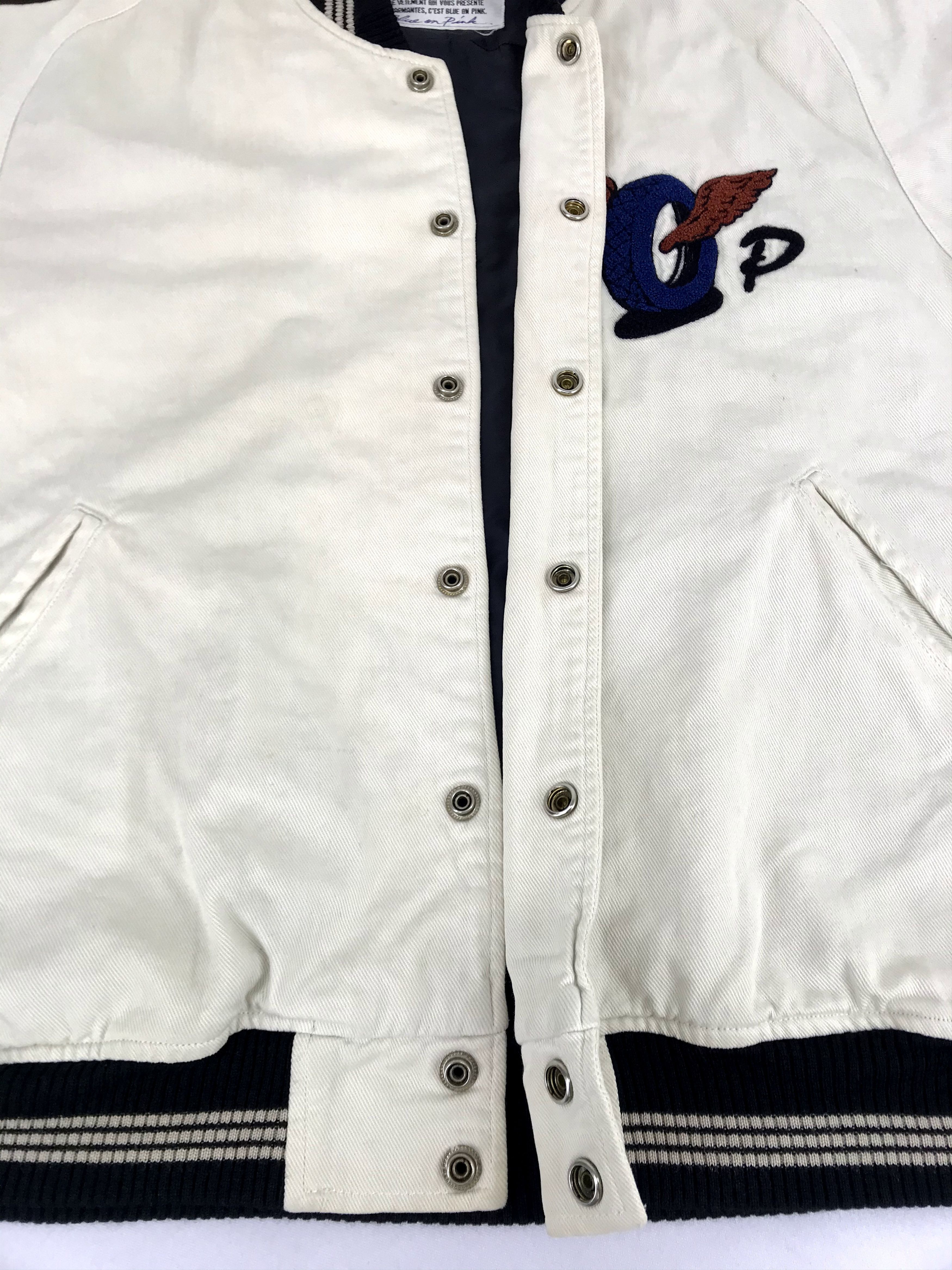 Japanese Brand Vintage Blue on Pink Stags Band Varsity Bomber Jacket Size L / US 10 / IT 46 - 5 Thumbnail