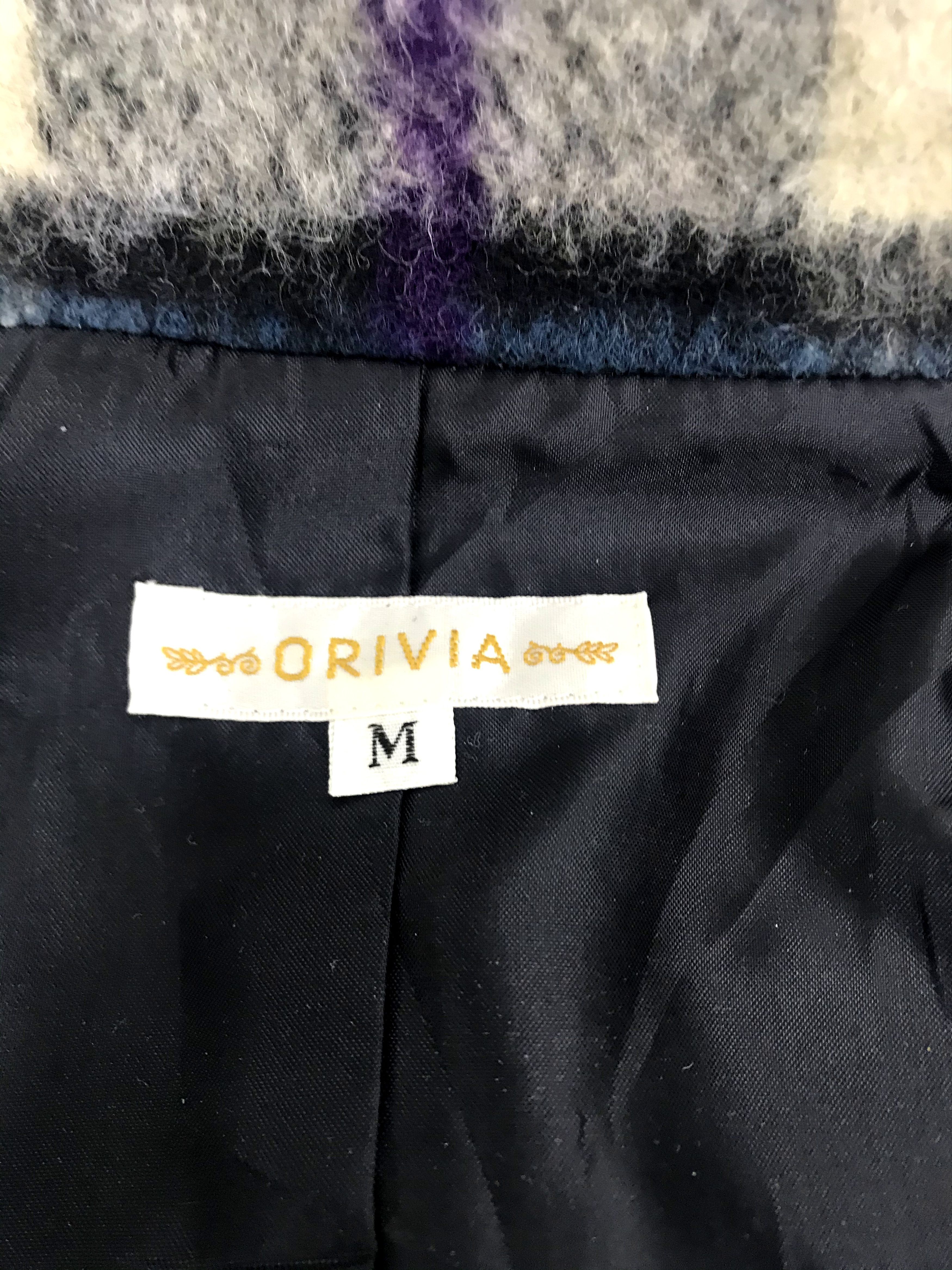 Japanese Brand Vintage Orivia Fleece Wool Sherpa Shadow Plaid Check Size M / US 6-8 / IT 42-44 - 5 Thumbnail