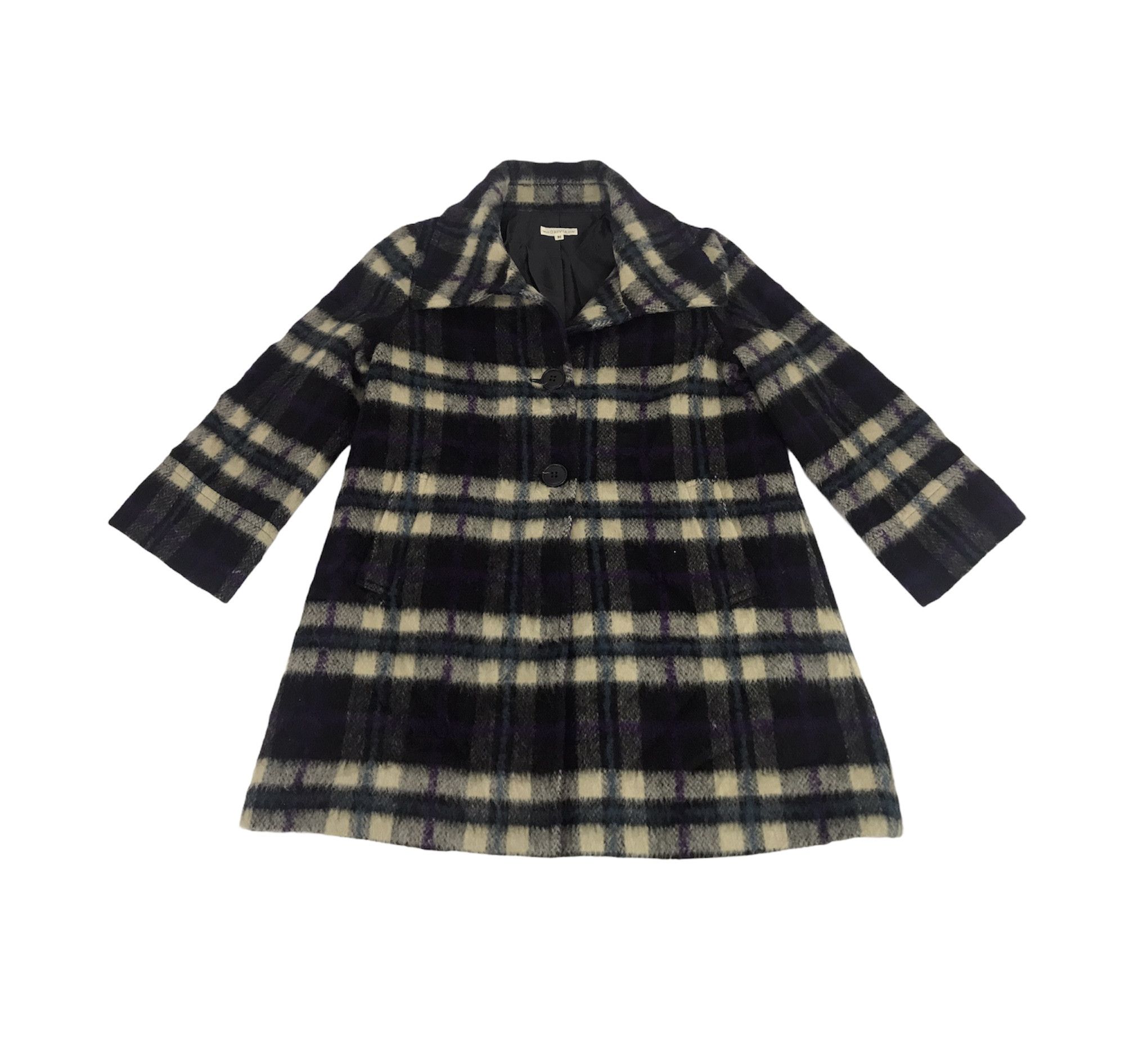 Japanese Brand Vintage Orivia Fleece Wool Sherpa Shadow Plaid Check Size M / US 6-8 / IT 42-44 - 1 Thumbnail