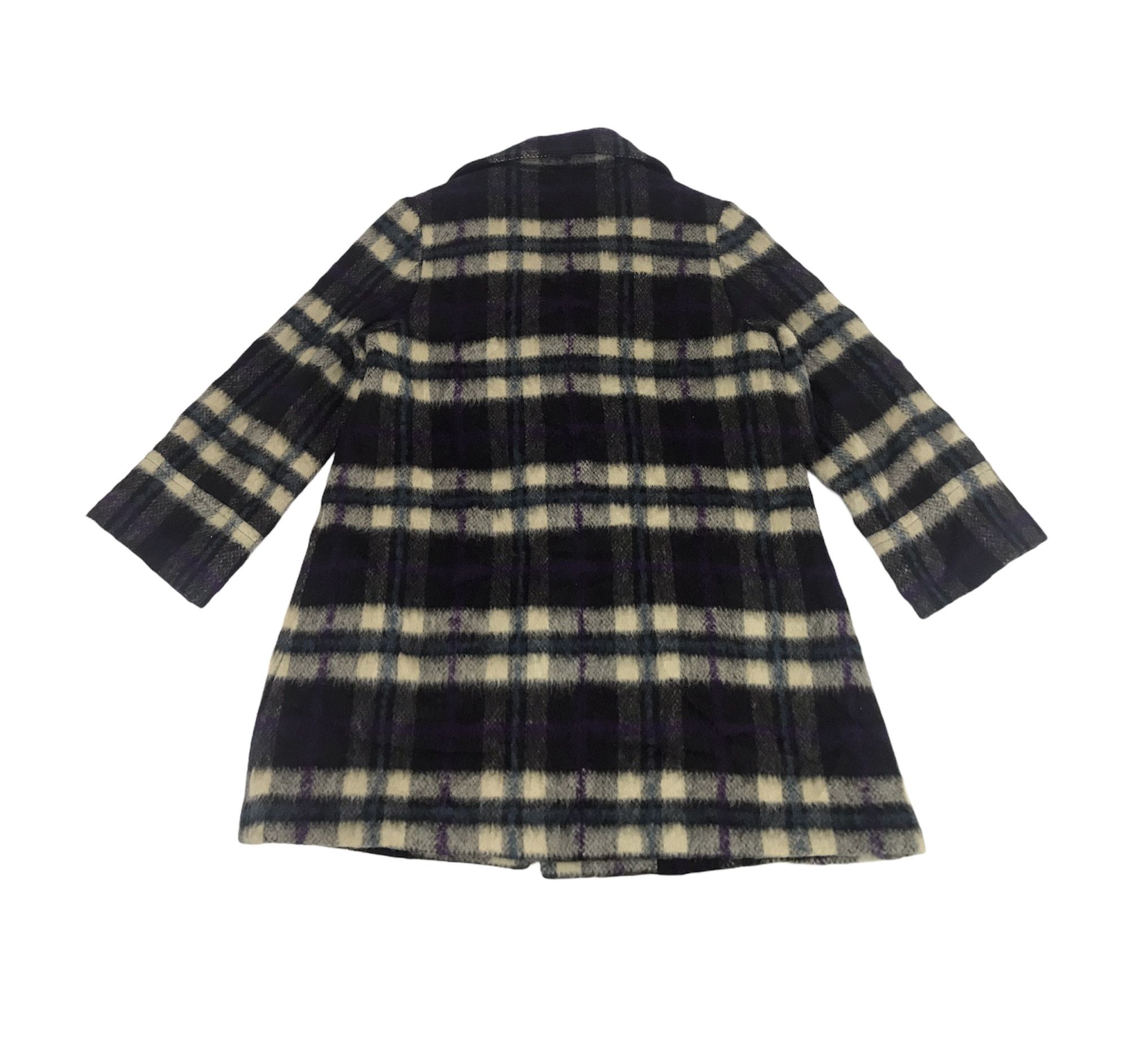 Japanese Brand Vintage Orivia Fleece Wool Sherpa Shadow Plaid Check Size M / US 6-8 / IT 42-44 - 2 Thumbnail