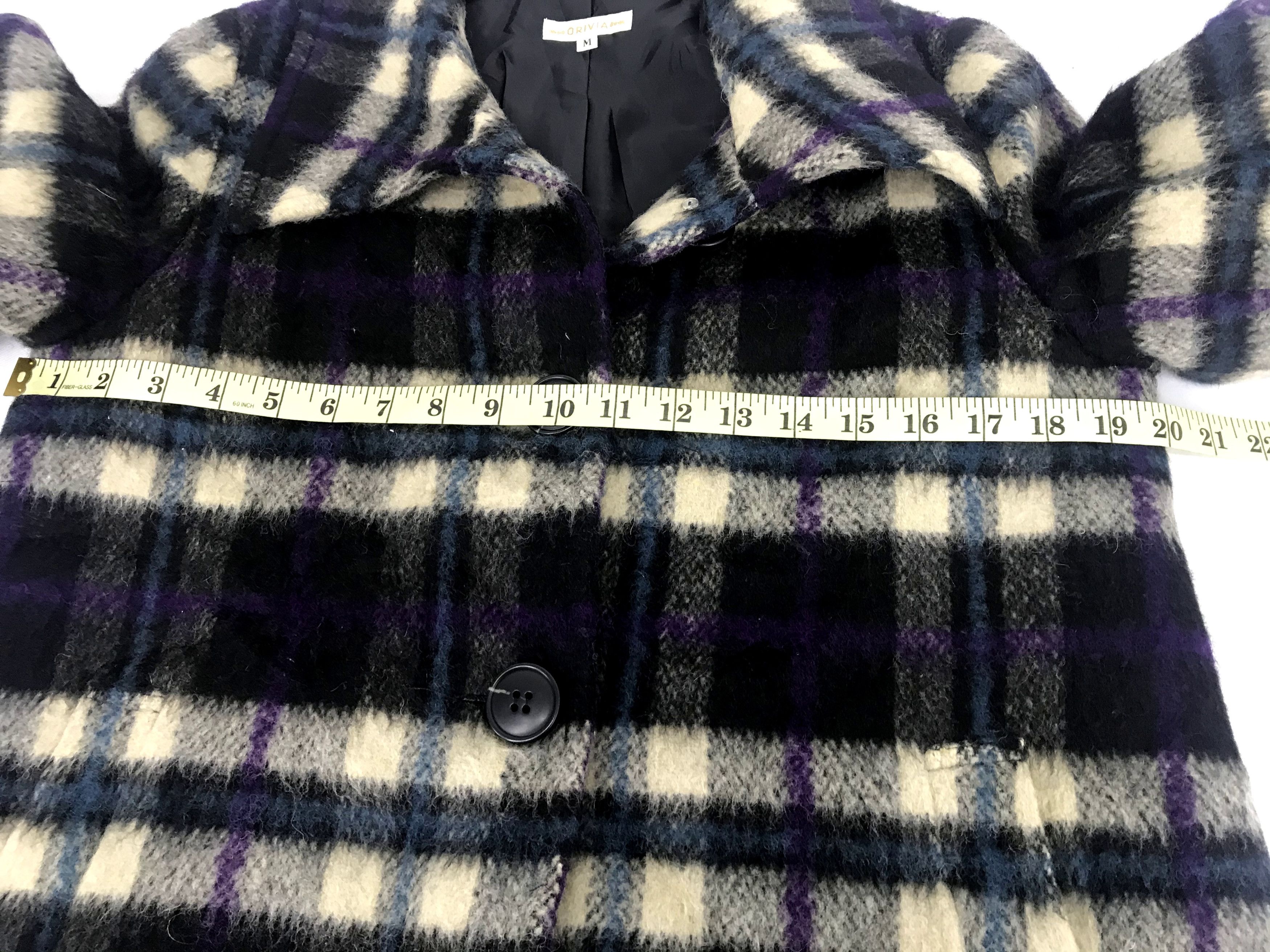 Japanese Brand Vintage Orivia Fleece Wool Sherpa Shadow Plaid Check Size M / US 6-8 / IT 42-44 - 9 Thumbnail