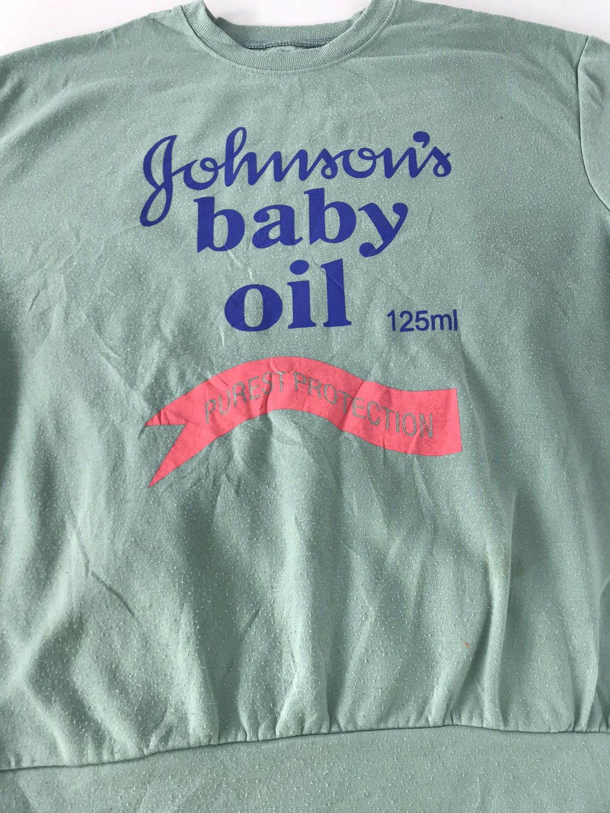 Japanese Brand Johnson's Baby Oil Pure Protection Sweatshirt Big Logo Size US L / EU 52-54 / 3 - 3 Thumbnail