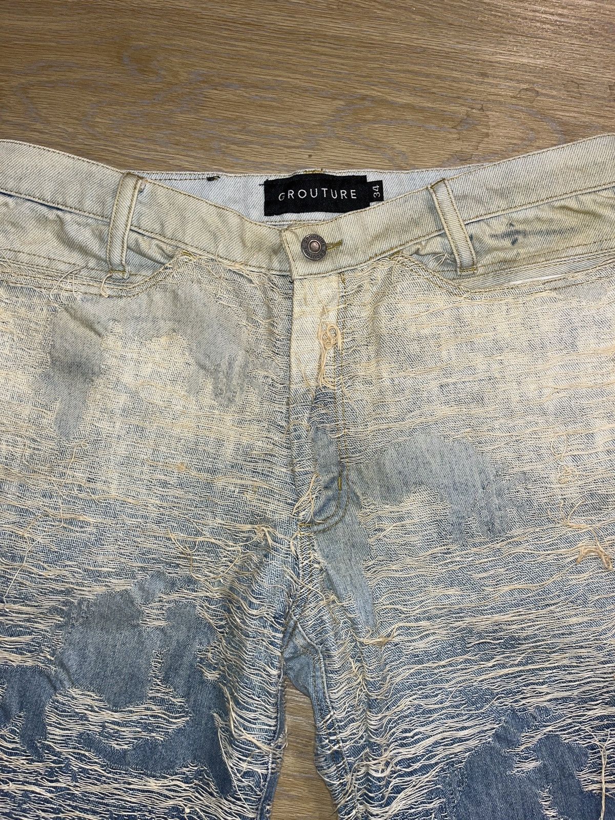Grouture Grouture Distressed Camo Ombré Denim Jeans Size US 34 / EU 50 - 5 Thumbnail