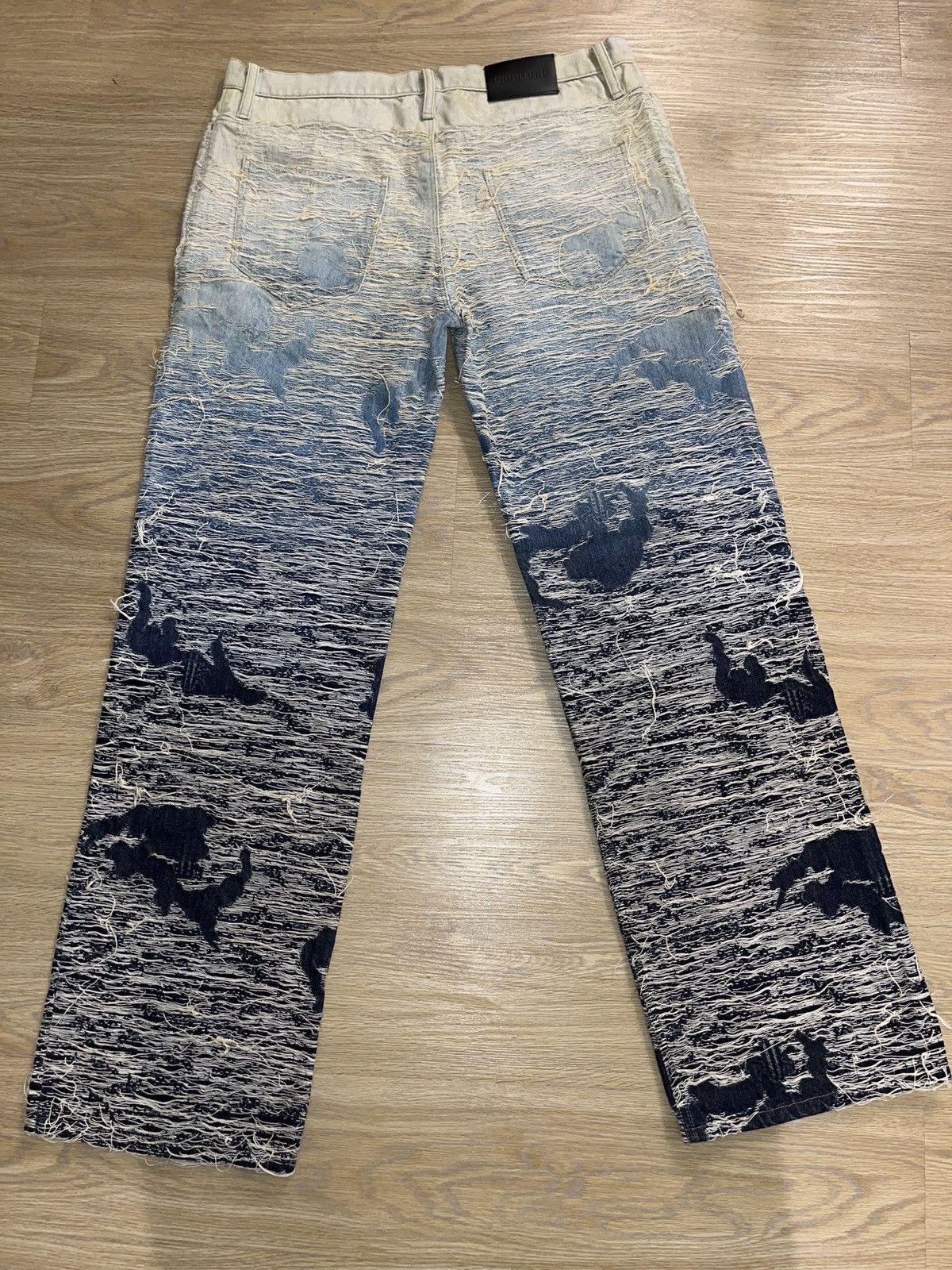 Grouture Grouture Distressed Camo Ombré Denim Jeans Size US 34 / EU 50 - 2 Thumbnail