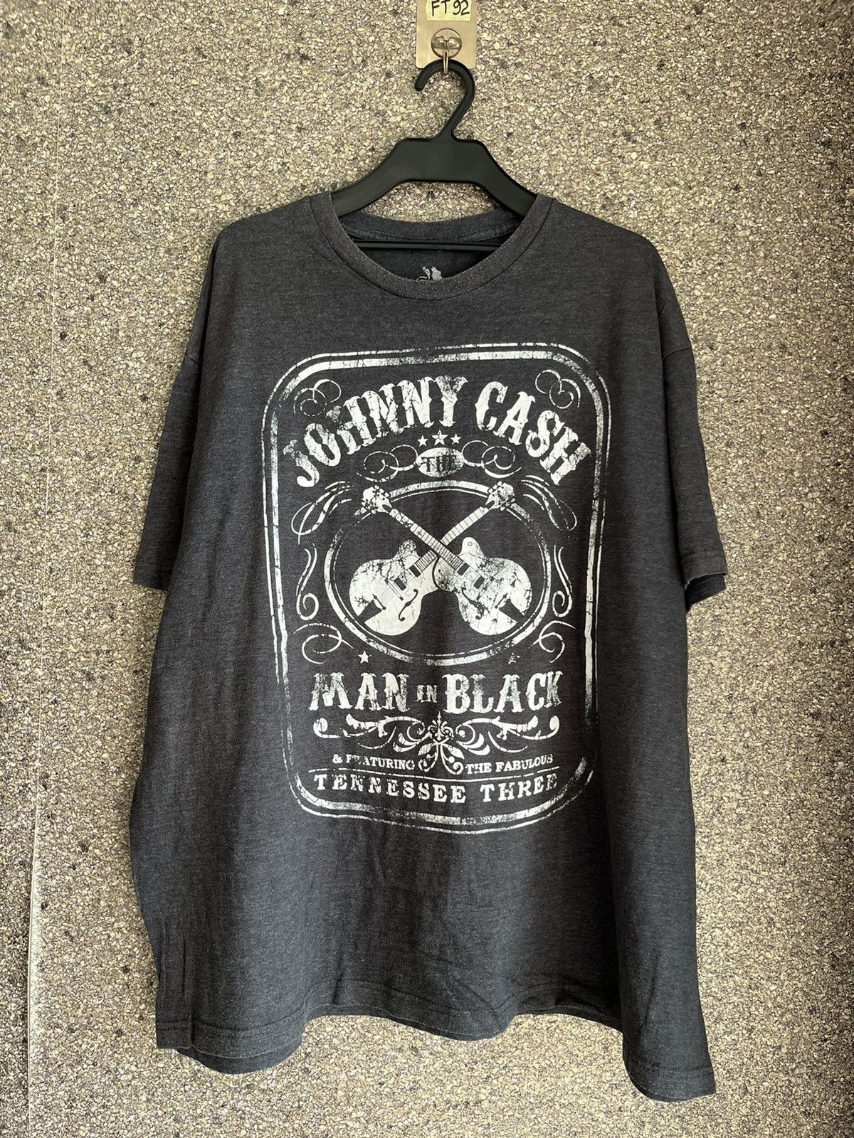 image of Vintage Johnny Cash Ft92 in Black, Men's (Size 2XL)