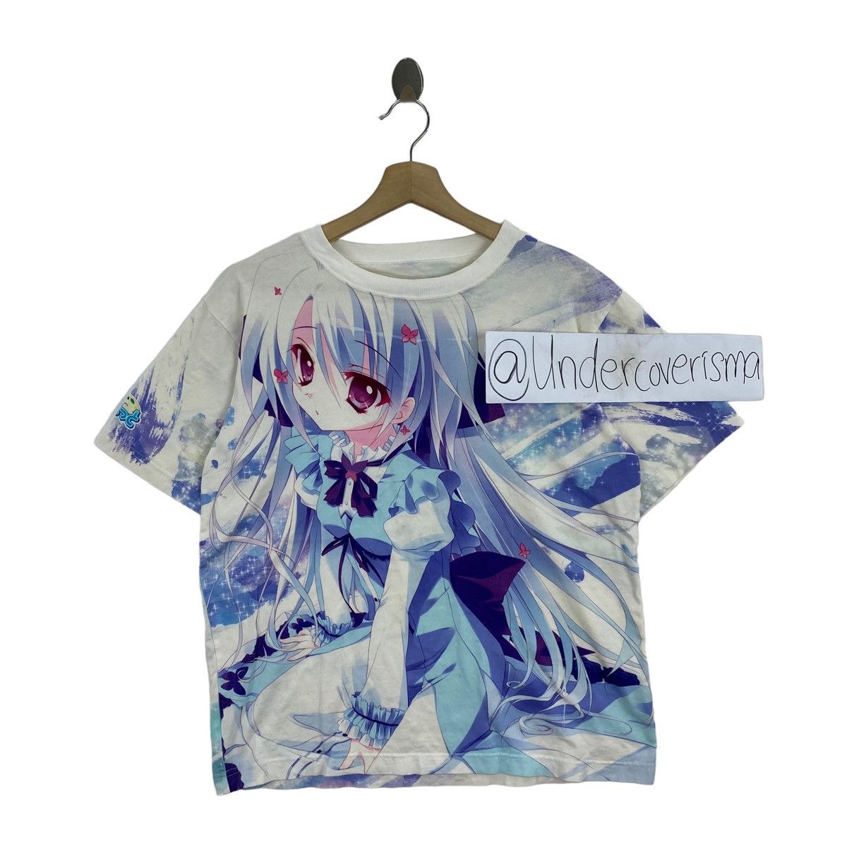 image of Anima x Pallette Palette Mashiroiro Symphony Anime Character Overprint Short in White (Size Large)