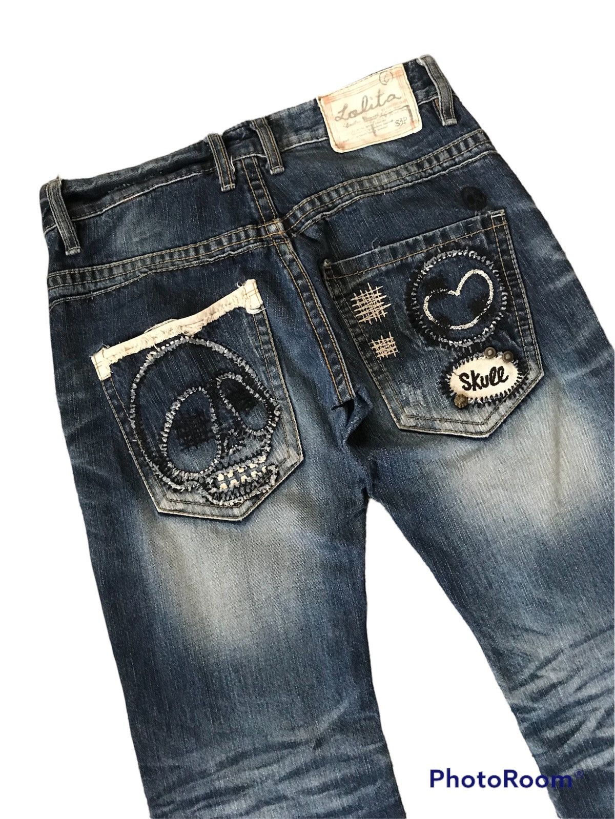 Hysteric Glamour 💥Vintage Japanese Yoshitomo Nara Lolita Skull Denim Size US 29 - 2 Thumbnail