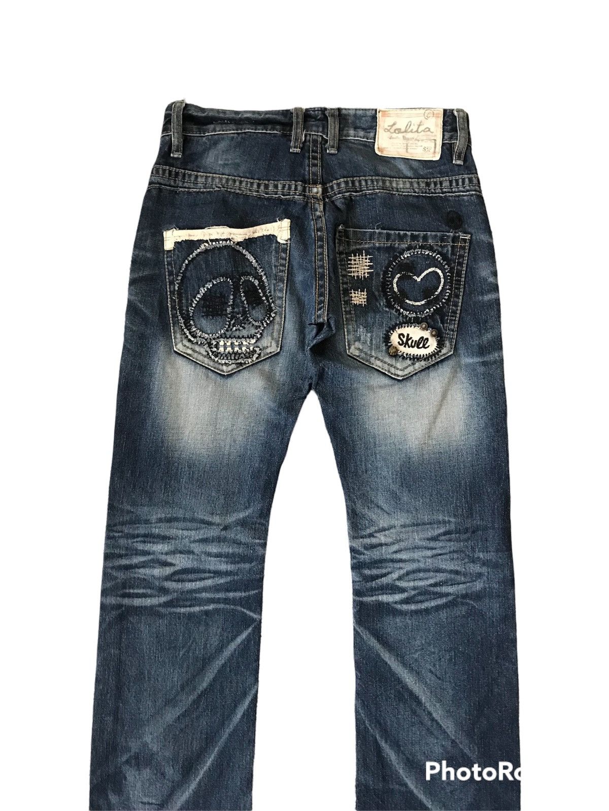Hysteric Glamour 💥Vintage Japanese Yoshitomo Nara Lolita Skull Denim Size US 29 - 5 Thumbnail
