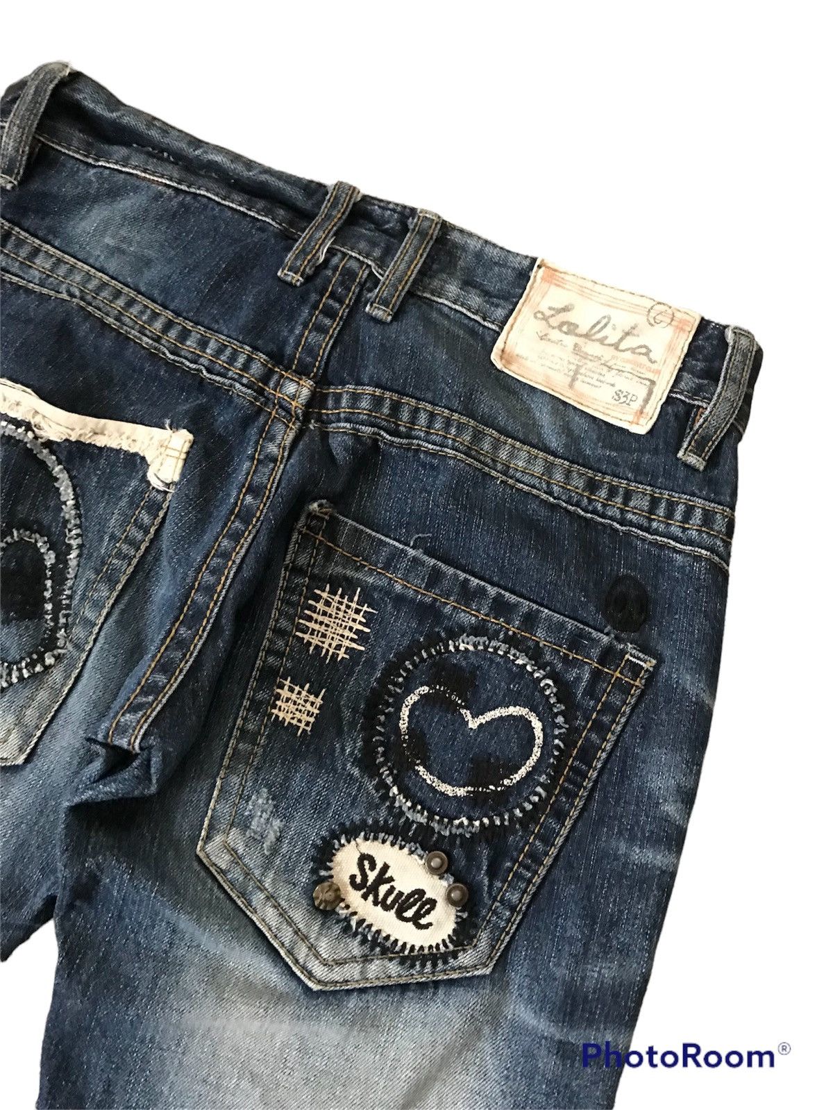 Hysteric Glamour 💥Vintage Japanese Yoshitomo Nara Lolita Skull Denim Size US 29 - 3 Thumbnail