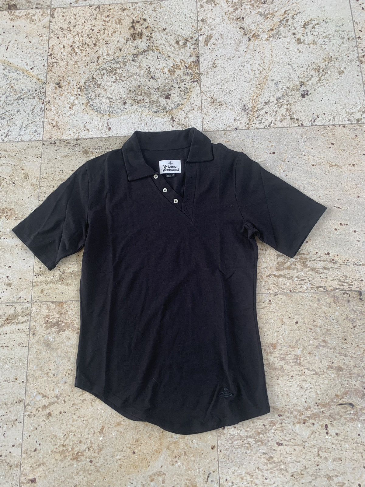 Vivienne Westwood V Neck Polo, SS in Black Size US M / EU 48-50 / 2 - 6 Thumbnail