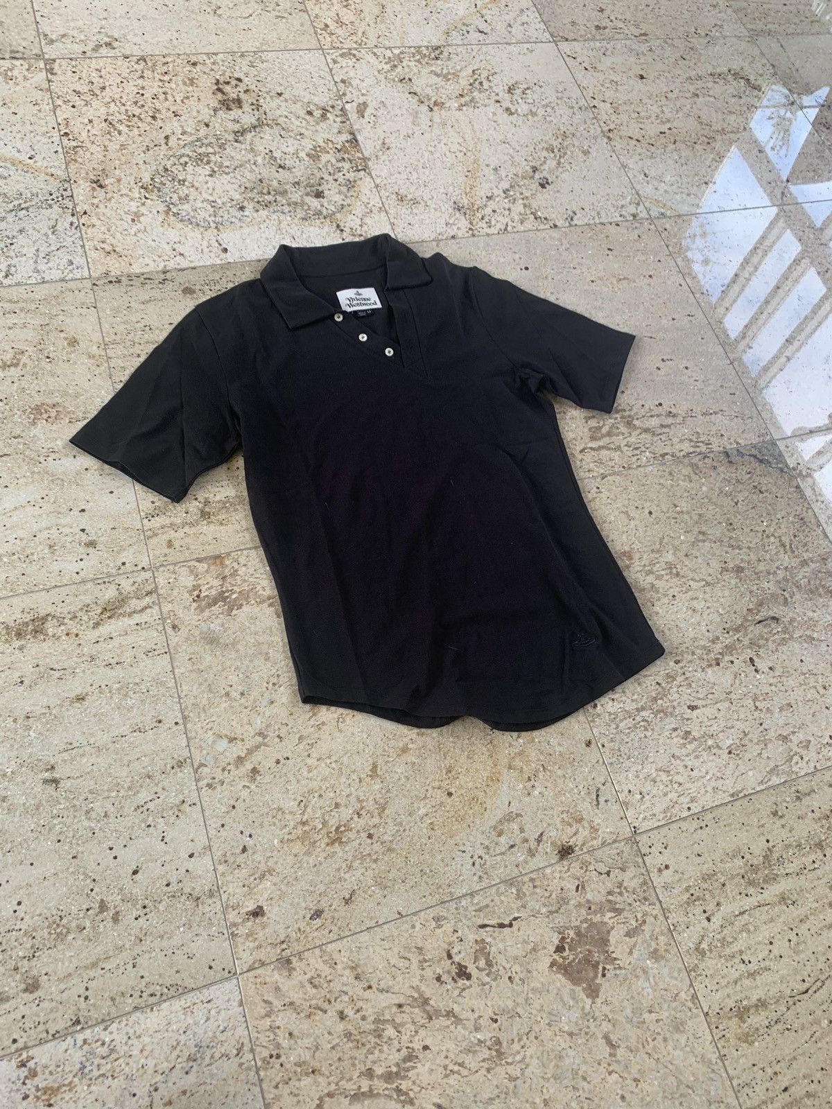 Vivienne Westwood V Neck Polo, SS in Black Size US M / EU 48-50 / 2 - 2 Thumbnail