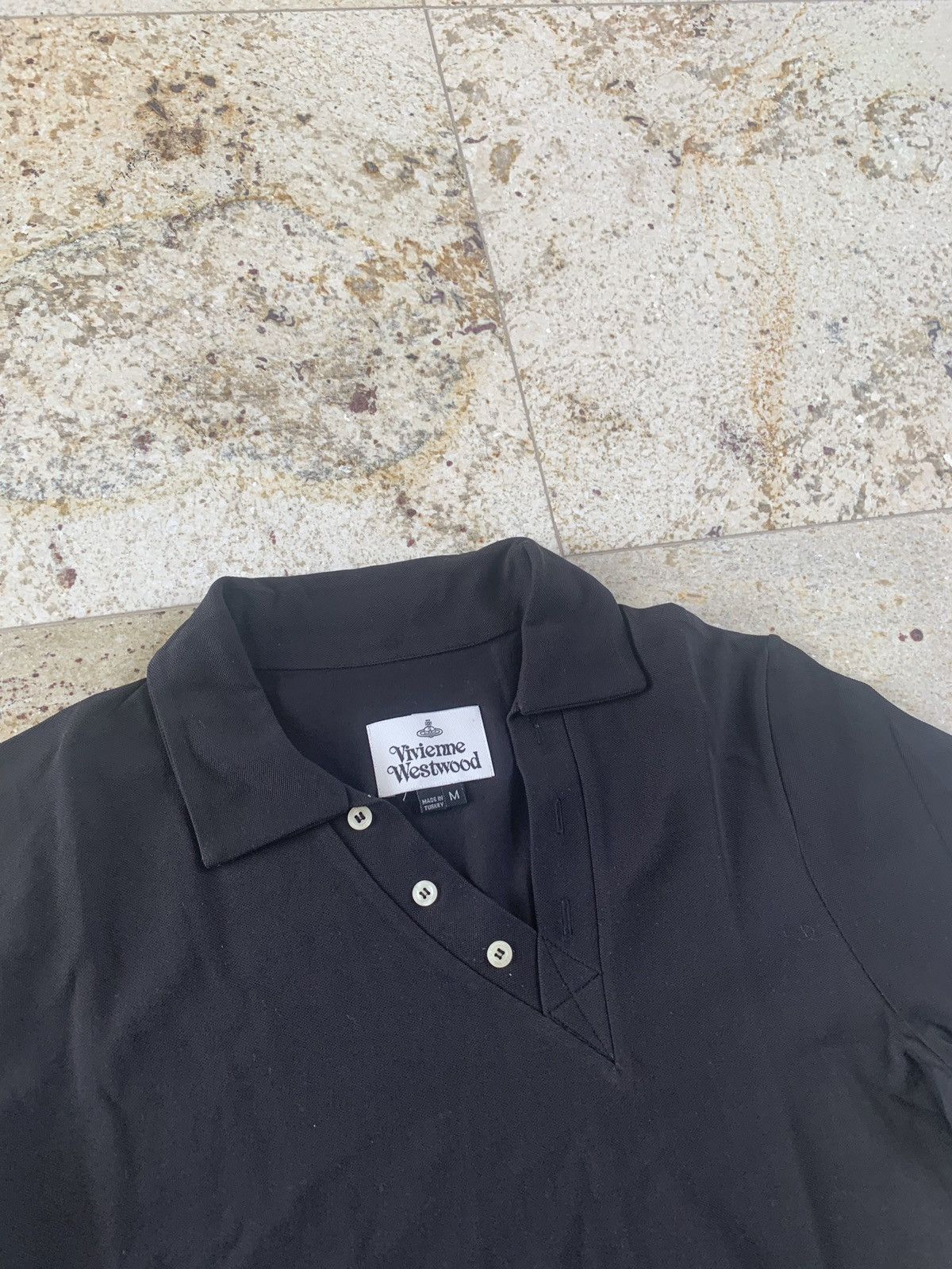 Vivienne Westwood V Neck Polo, SS in Black Size US M / EU 48-50 / 2 - 8 Thumbnail
