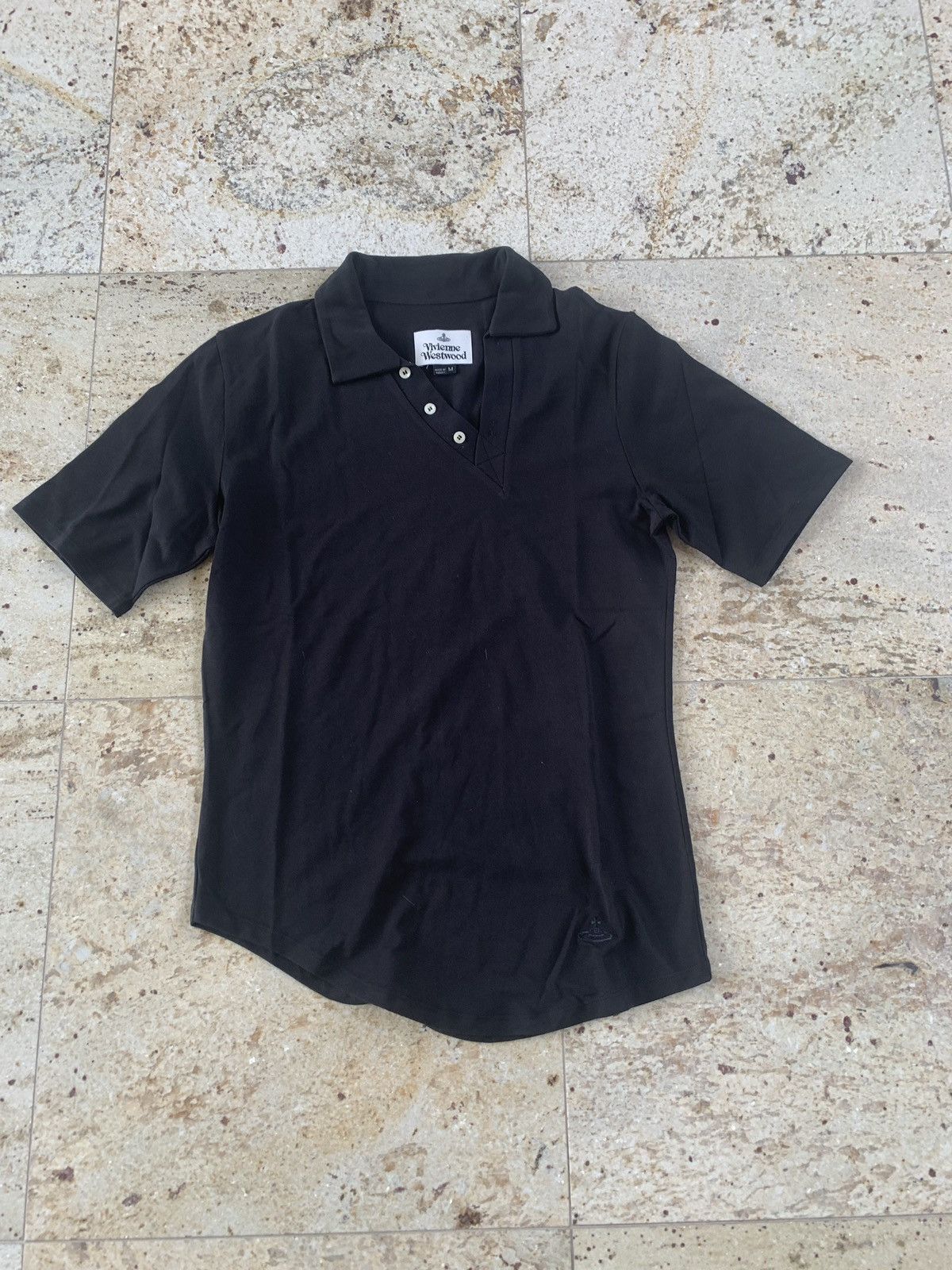 Vivienne Westwood V Neck Polo, SS in Black Size US M / EU 48-50 / 2 - 5 Thumbnail