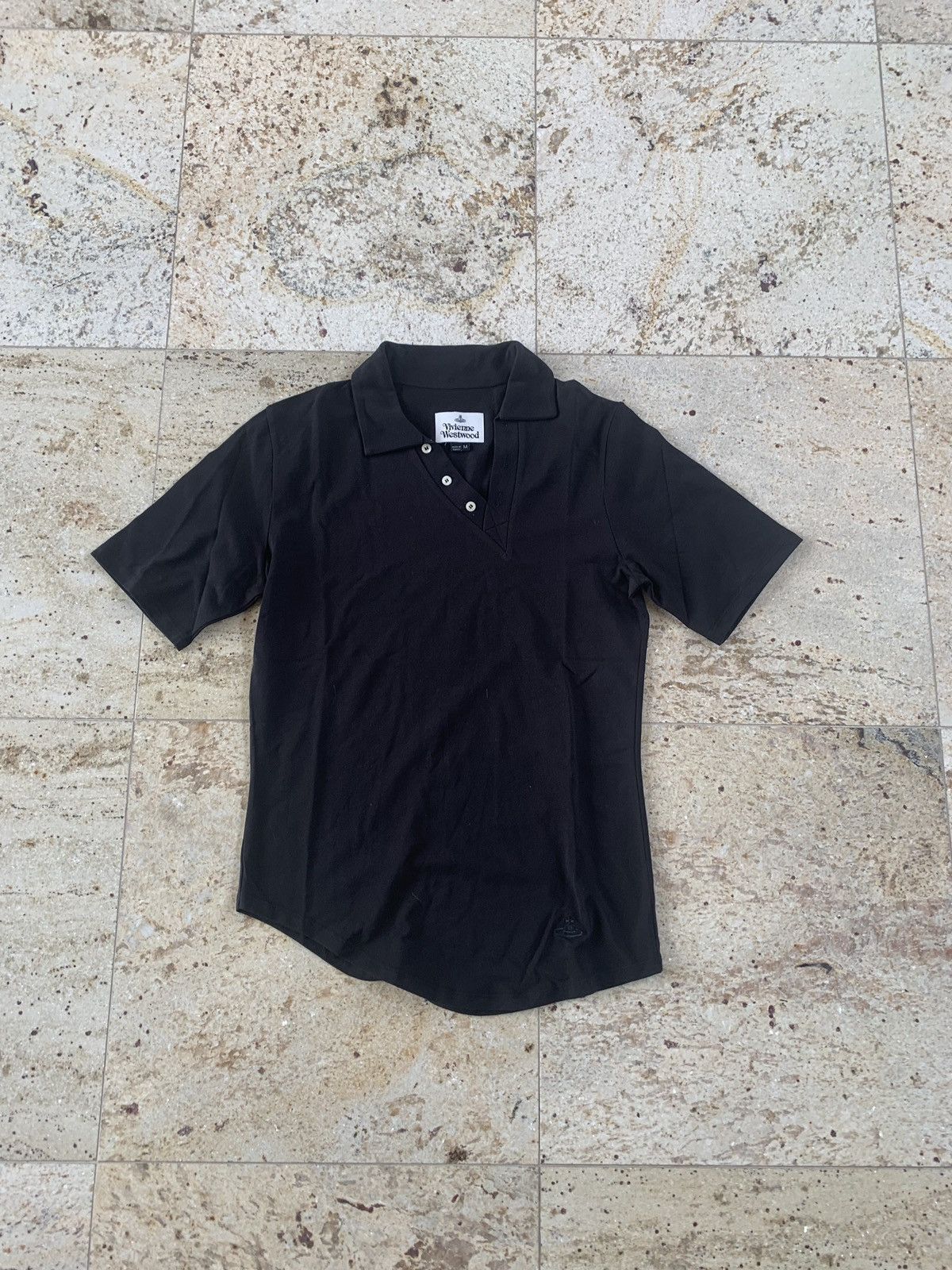 Vivienne Westwood V Neck Polo, SS in Black Size US M / EU 48-50 / 2 - 1 Thumbnail