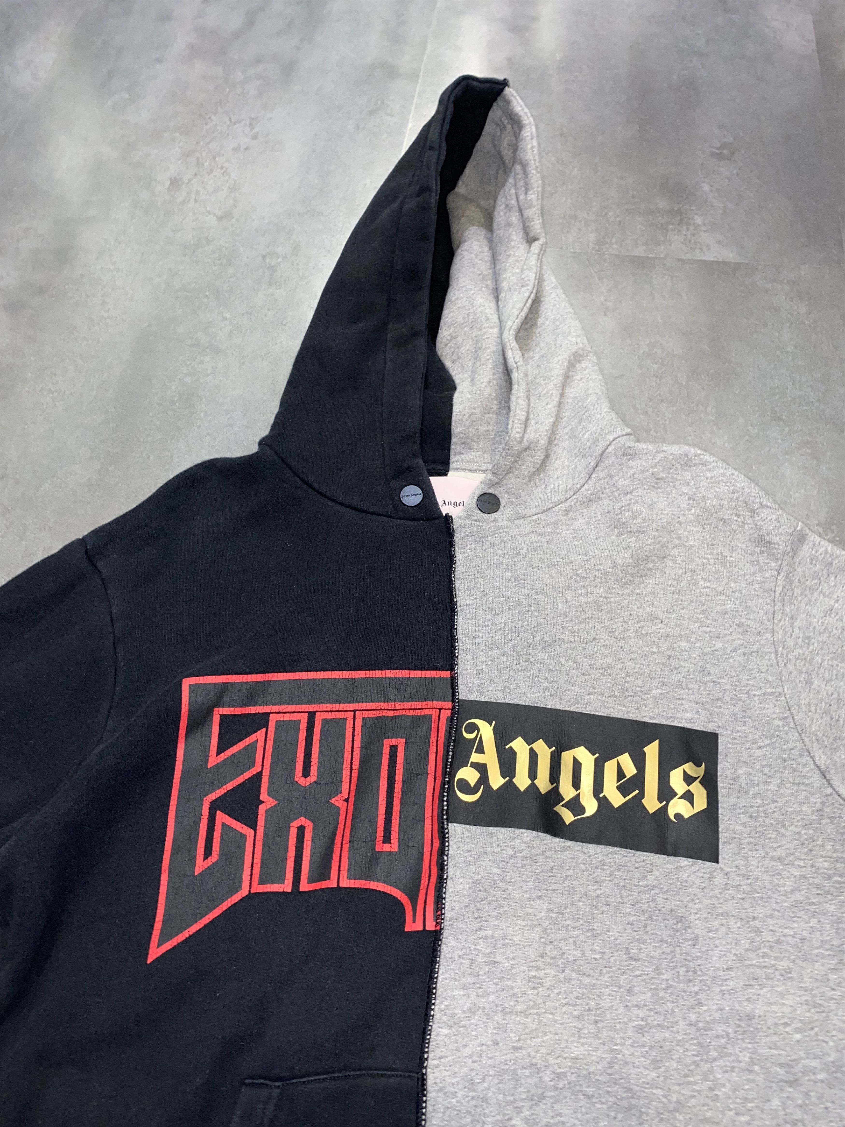 Palm Angels Palm Angels Big Logo Spit Exodus Patchwork Two Tone Hoodie Size US M / EU 48-50 / 2 - 10 Thumbnail
