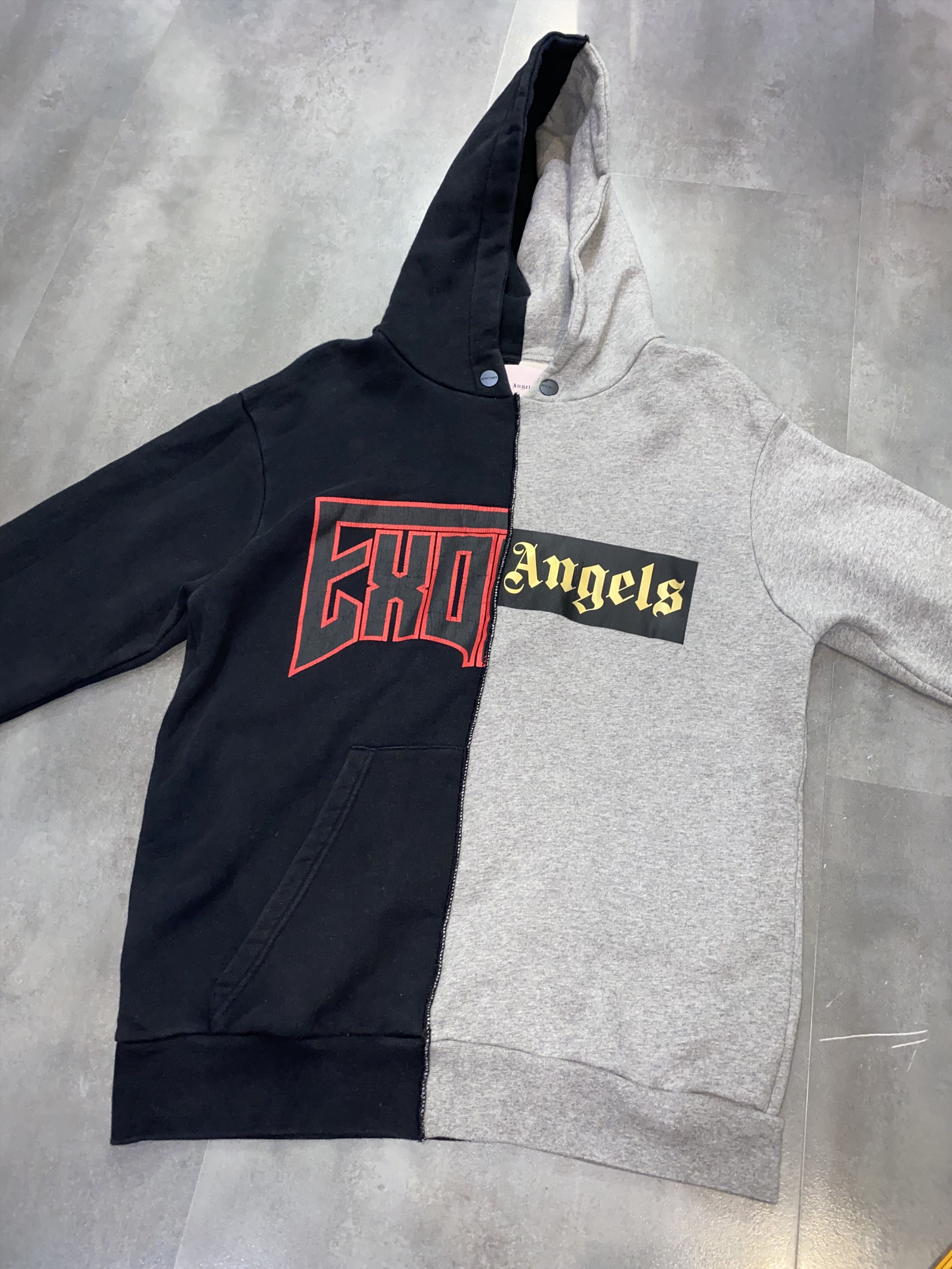 Palm Angels Palm Angels Big Logo Spit Exodus Patchwork Two Tone Hoodie Size US M / EU 48-50 / 2 - 9 Thumbnail