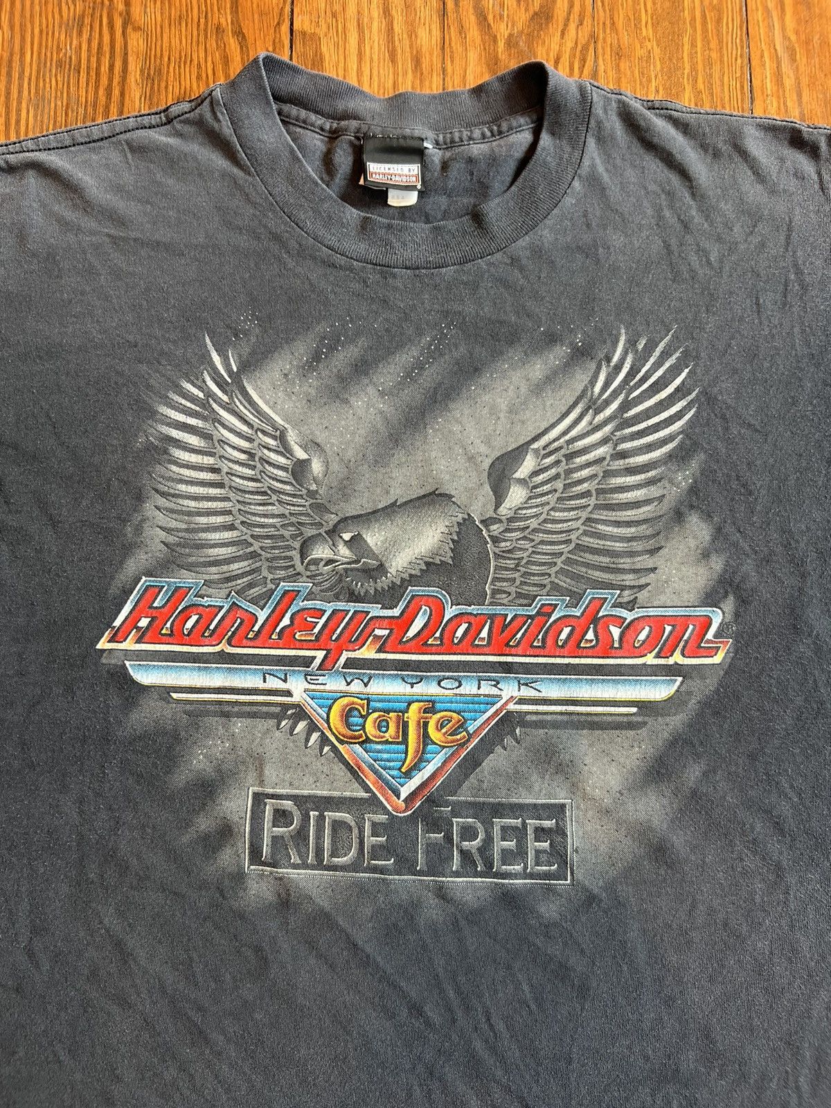 Vintage Harley Davidson Cafe Shirt 90s Faded Single Stitch