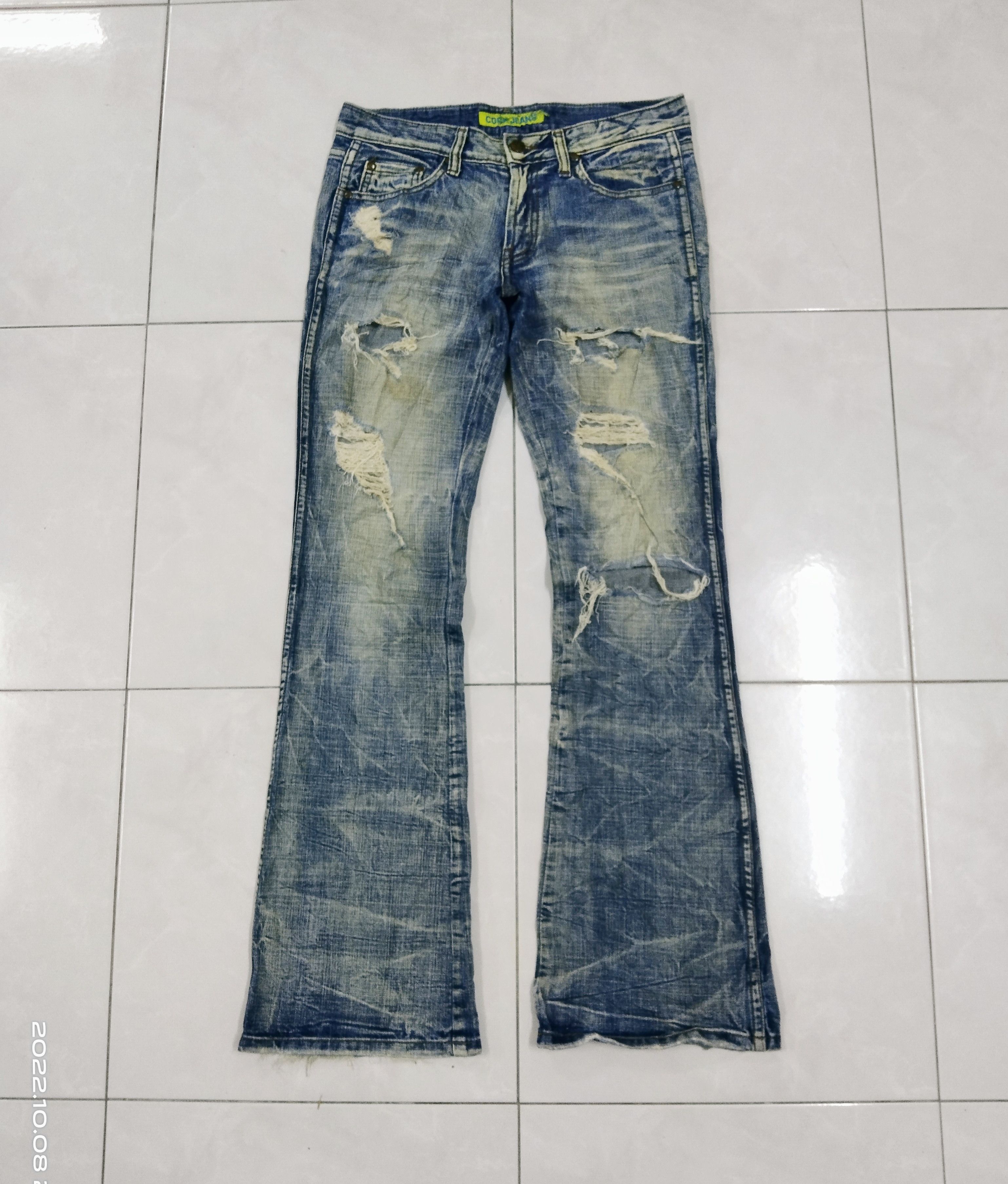 Other FLARE LOW RISE🔥TRASH RIPED FLARE COOK JEANS PANTS Size US 28 / EU 44 - 2 Thumbnail