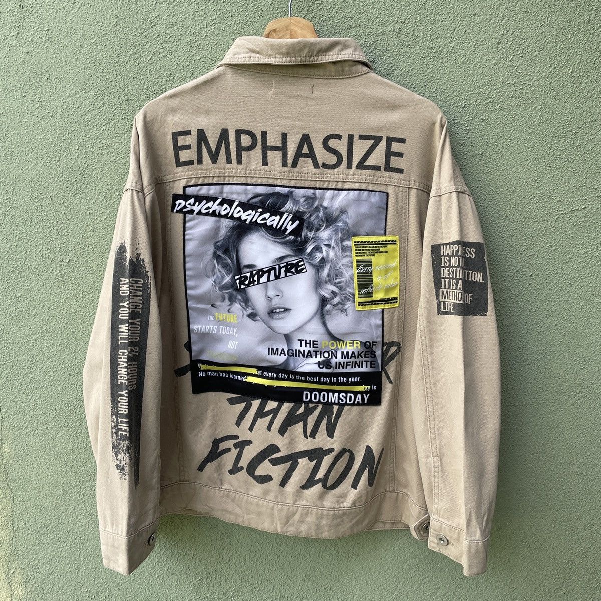 If Six Was Nine × Japanese Brand × Vintage Vtg NOBLE EMPHASIZE RAPTURE Big Graphic Full Print Jacket Size US XL / EU 56 / 4 - 1 Thumbnail