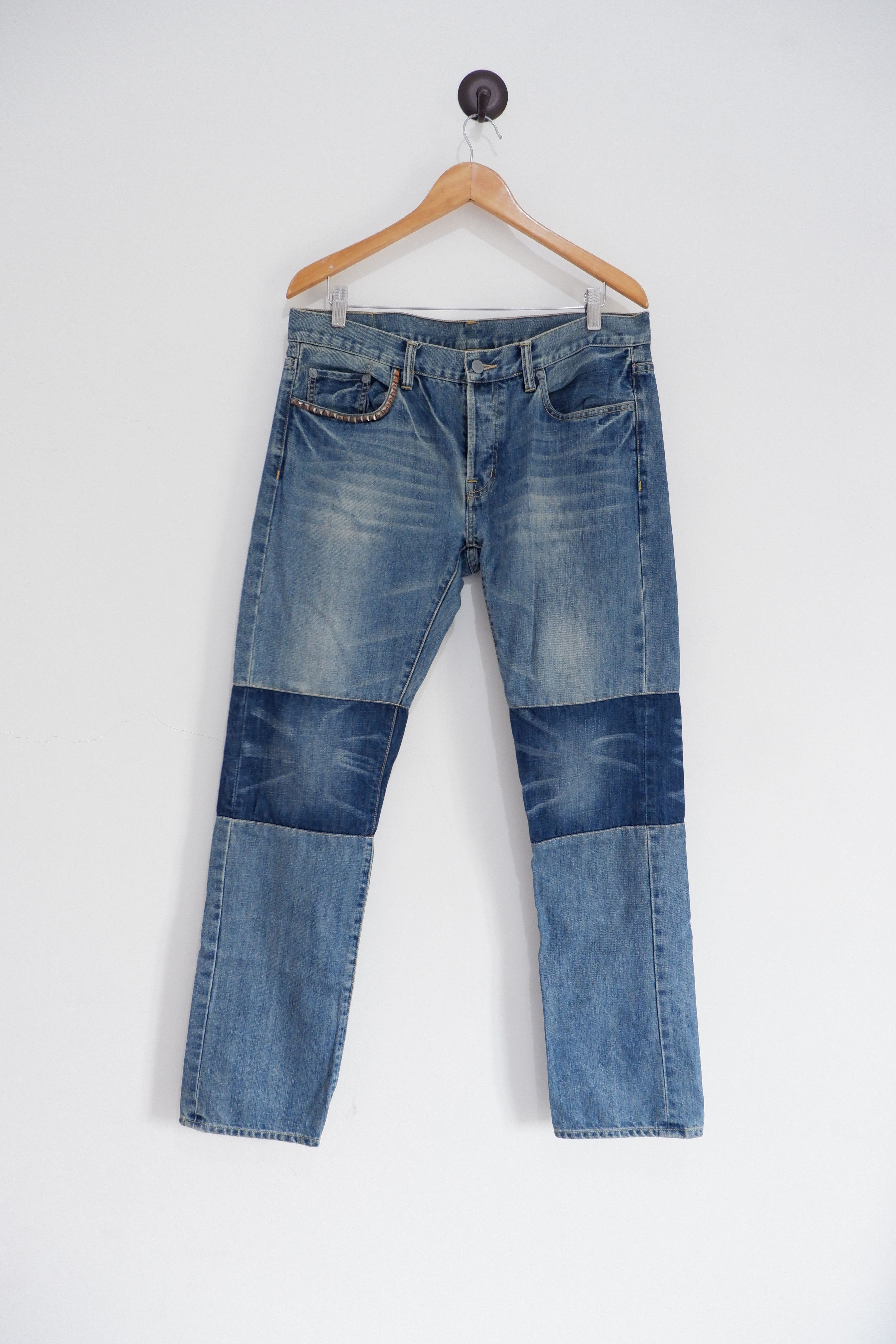 Hysteric Glamour Vintage Hysteric Glamour Double Knee Patchwork Studded Denim Size US 34 / EU 50 - 1 Thumbnail