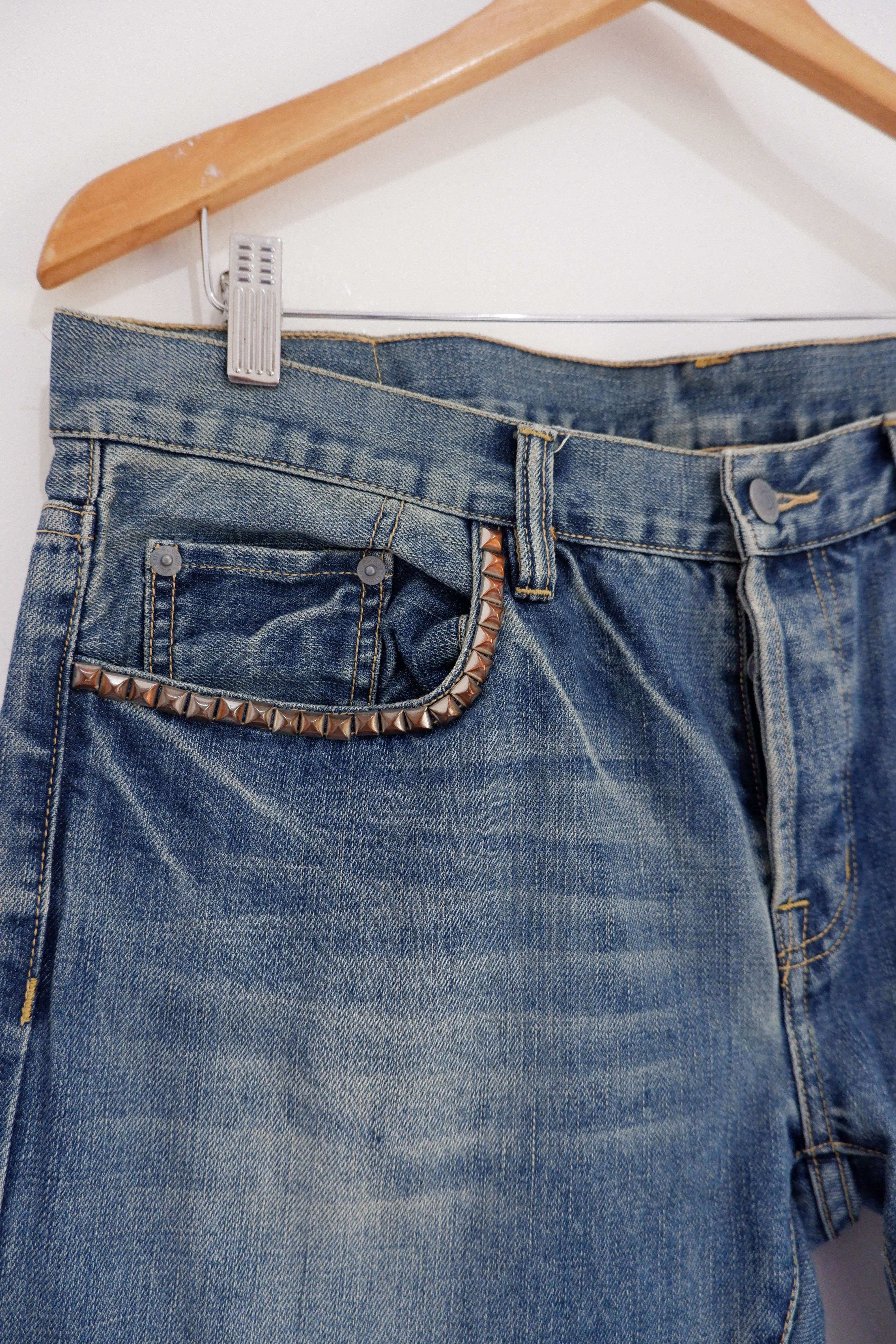 Hysteric Glamour Vintage Hysteric Glamour Double Knee Patchwork Studded Denim Size US 34 / EU 50 - 4 Thumbnail